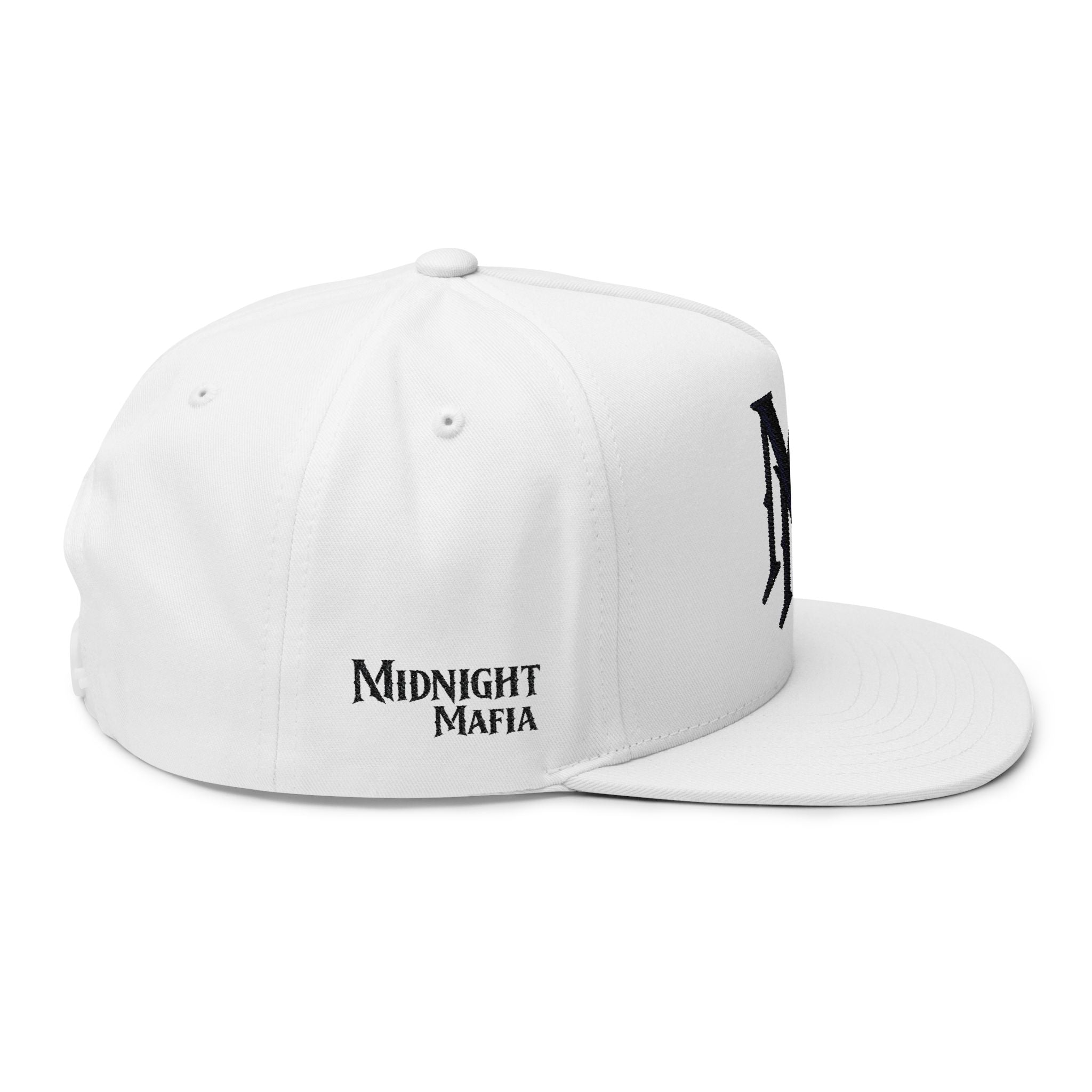 Stylish Flat Bill Cap with Embroidered "MM"Design - Midnight Mafia