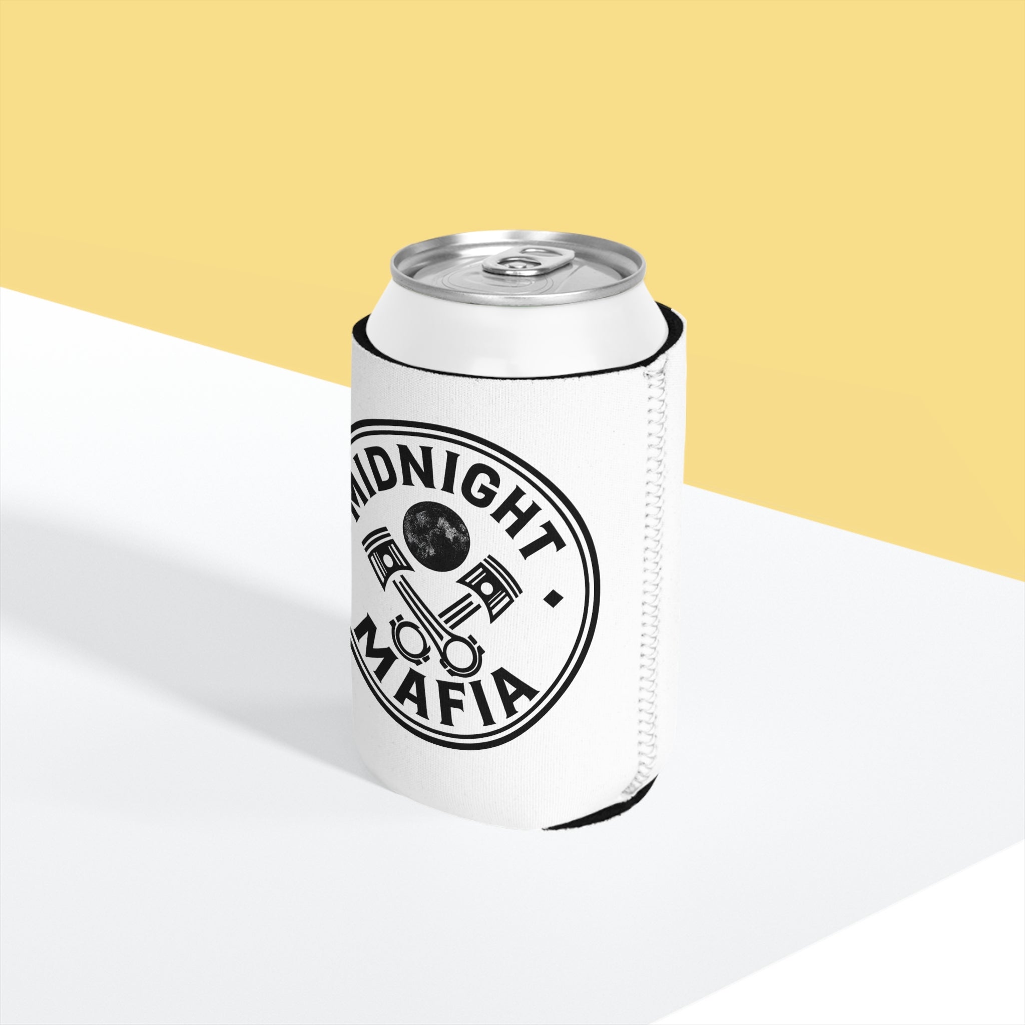 Can Cooler Sleeve — 'Midnight Mafia' Black Logo Neoprene Drink Koozie