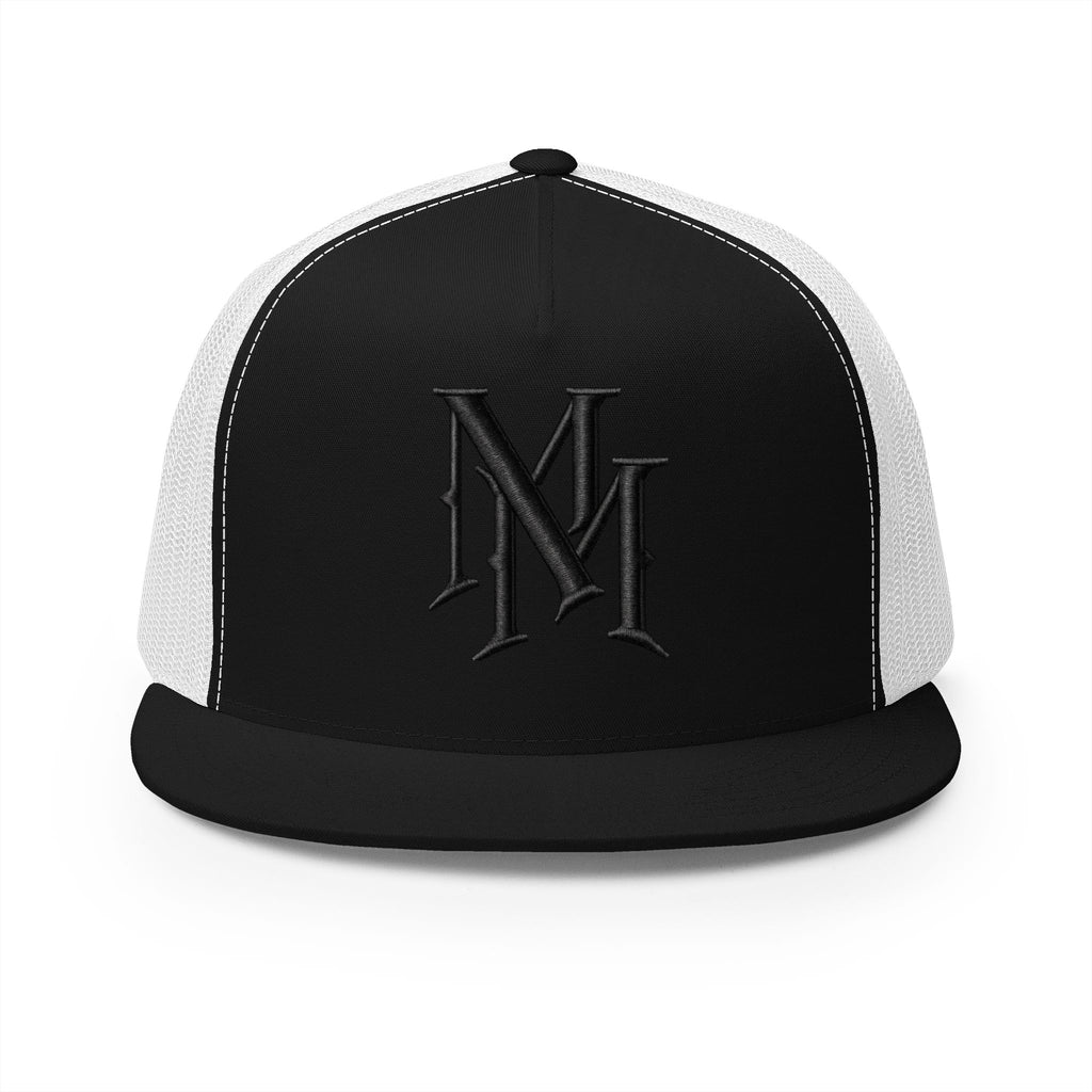 Monogram 'MM' Embroidered Trucker Cap — Classic Vintage Logo Snapback