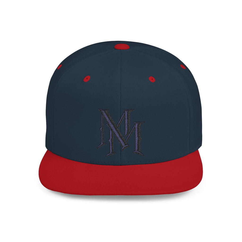 Flat Bill Snapback Hat - Monogram 'MM' Embroidered Streetwear Cap