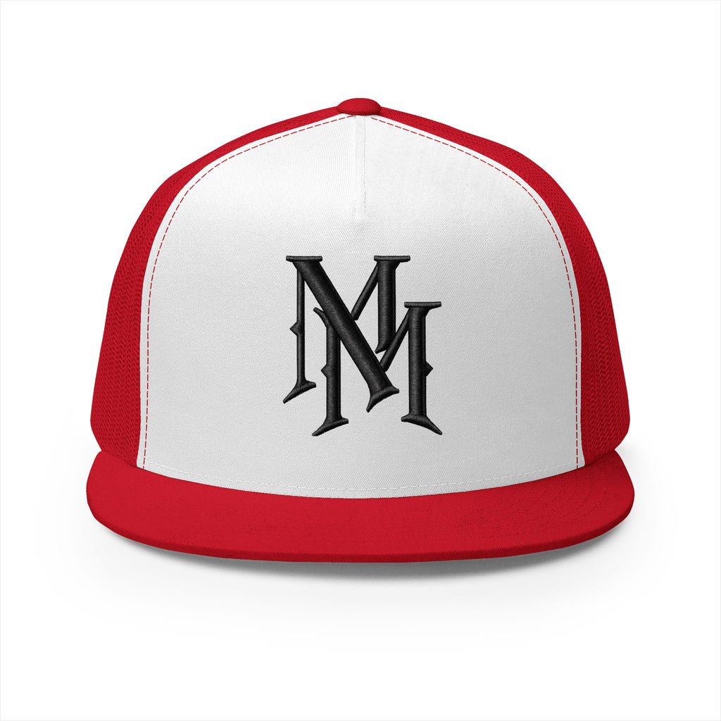 Monogram 'MM' Embroidered Trucker Cap — Classic Vintage Logo Snapback