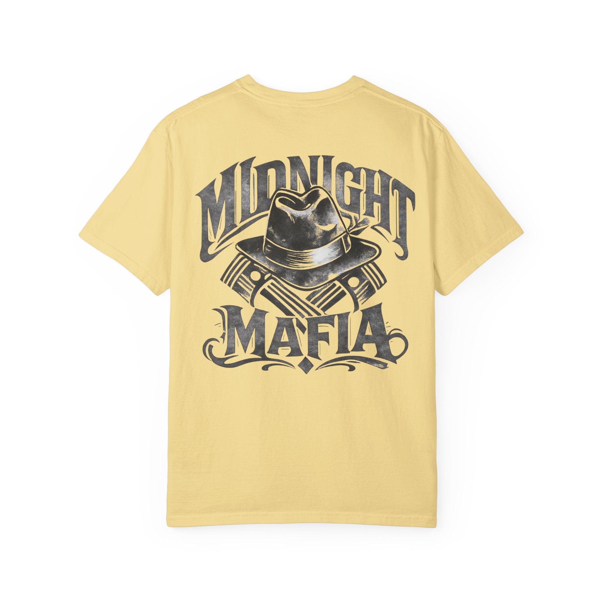 Midnight Mafia Graphic T-Shirt — Vintage Hat & Pistons Design
