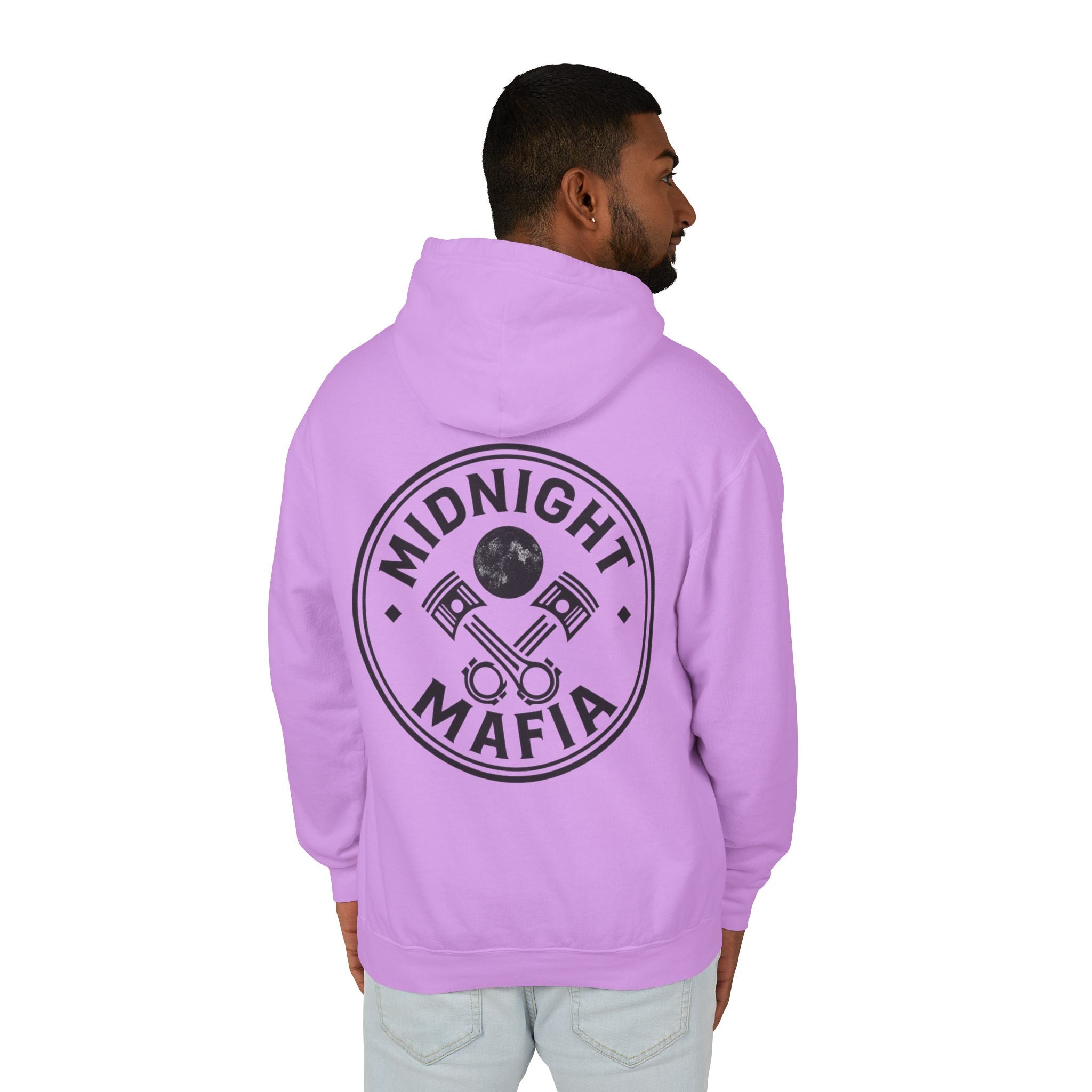 Midnight Mafia Hoodie — Vintage Piston Logo Lightweight Hooded Sweatshirt