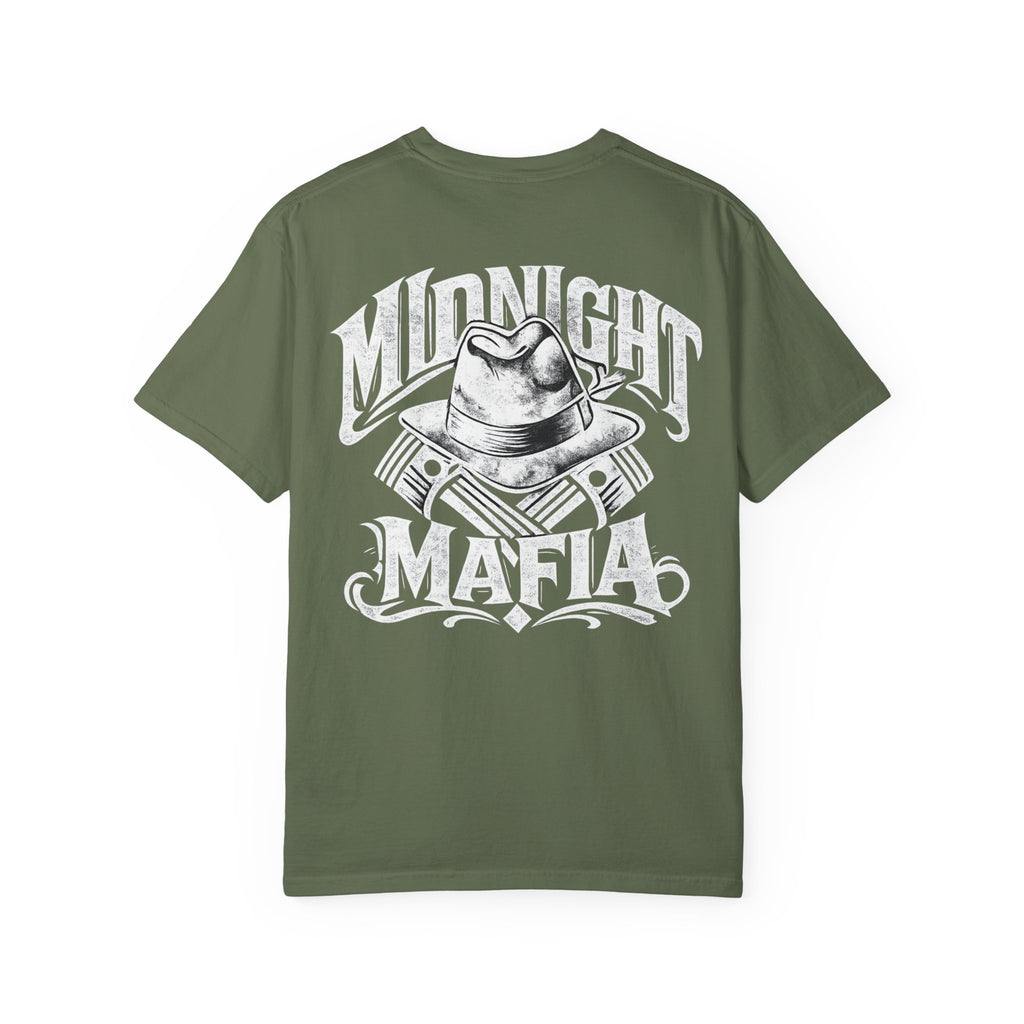 Midnight Mafia Graphic T-Shirt — Vintage Hat & Pistons Design