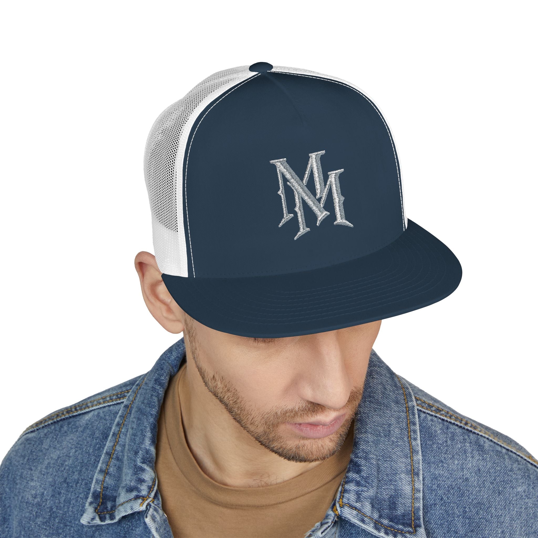 Embroidered "MM" Monogram Trucker Cap