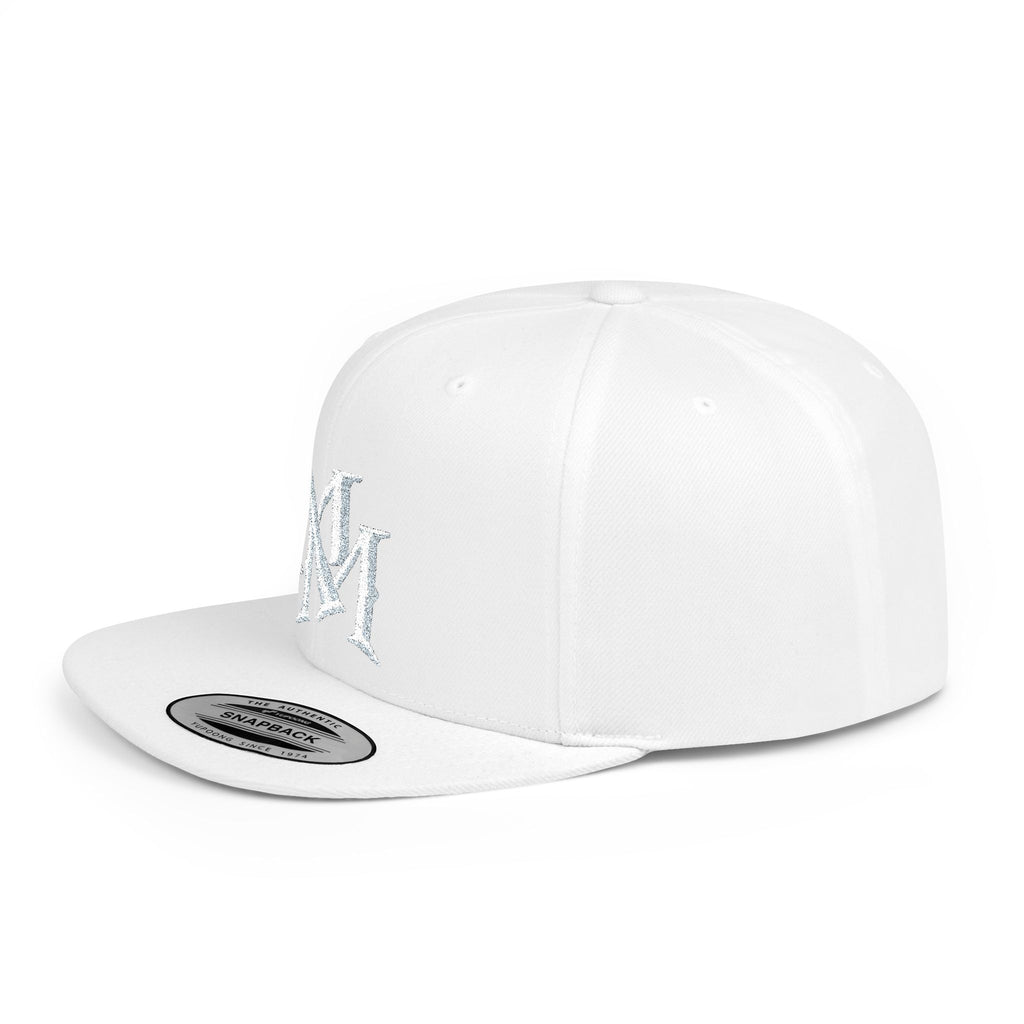 Flat Bill Snapback Hat — Embroidered "MM" Monogram Streetwear Cap