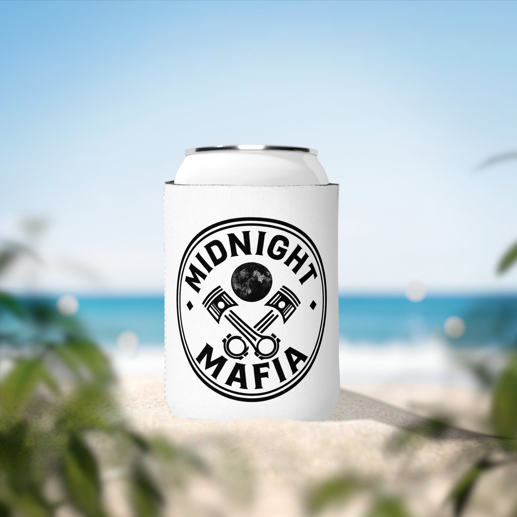 Can Cooler Sleeve — 'Midnight Mafia' Black Logo Neoprene Drink Koozie