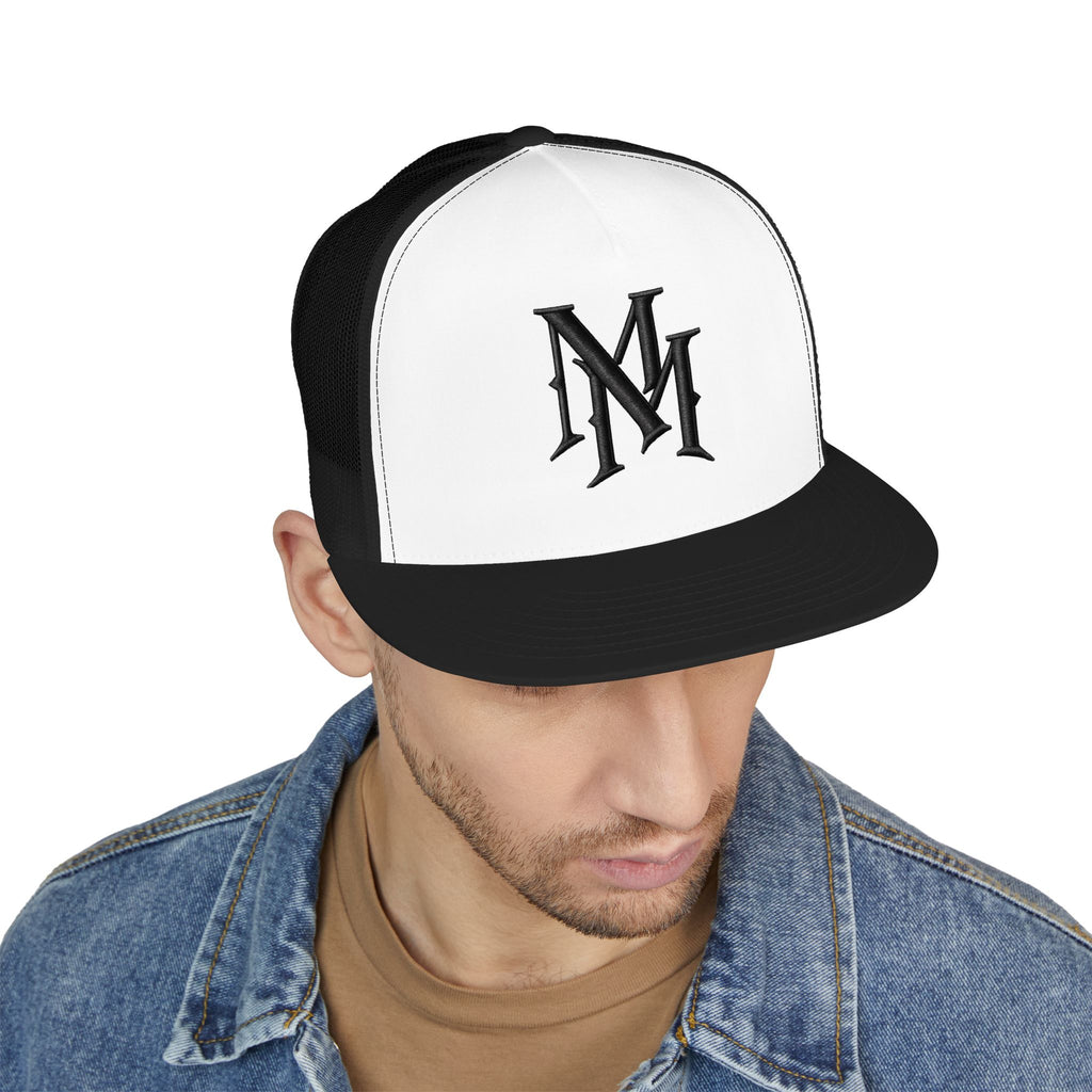 Monogram 'MM' Embroidered Trucker Cap — Classic Vintage Logo Snapback