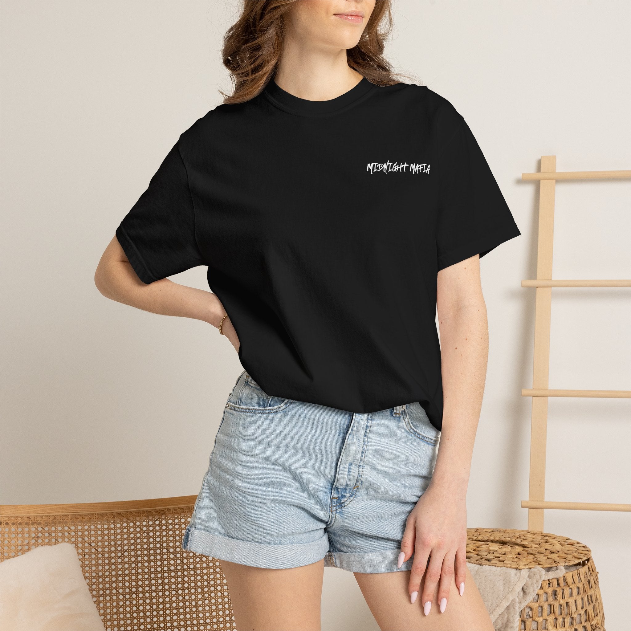 Midnight Mafia Graphic T-Shirt — Vintage Hat & Pistons Design