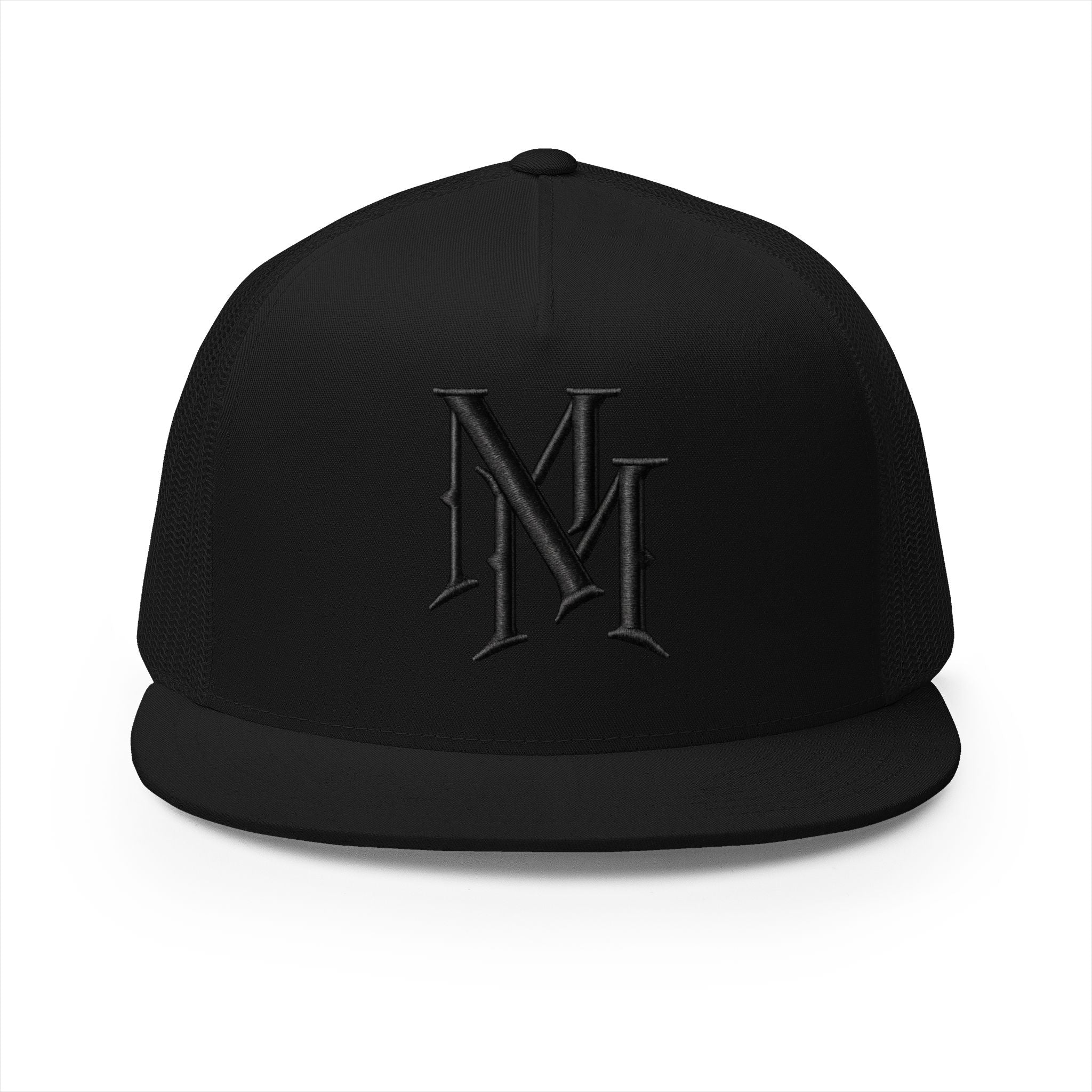 Monogram 'MM' Embroidered Trucker Cap — Classic Vintage Logo Snapback