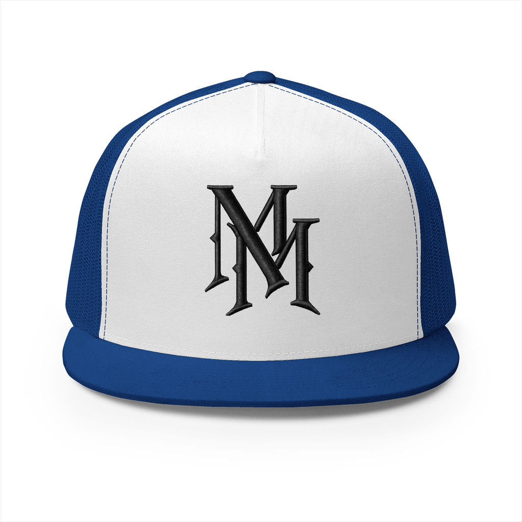 Monogram 'MM' Embroidered Trucker Cap — Classic Vintage Logo Snapback