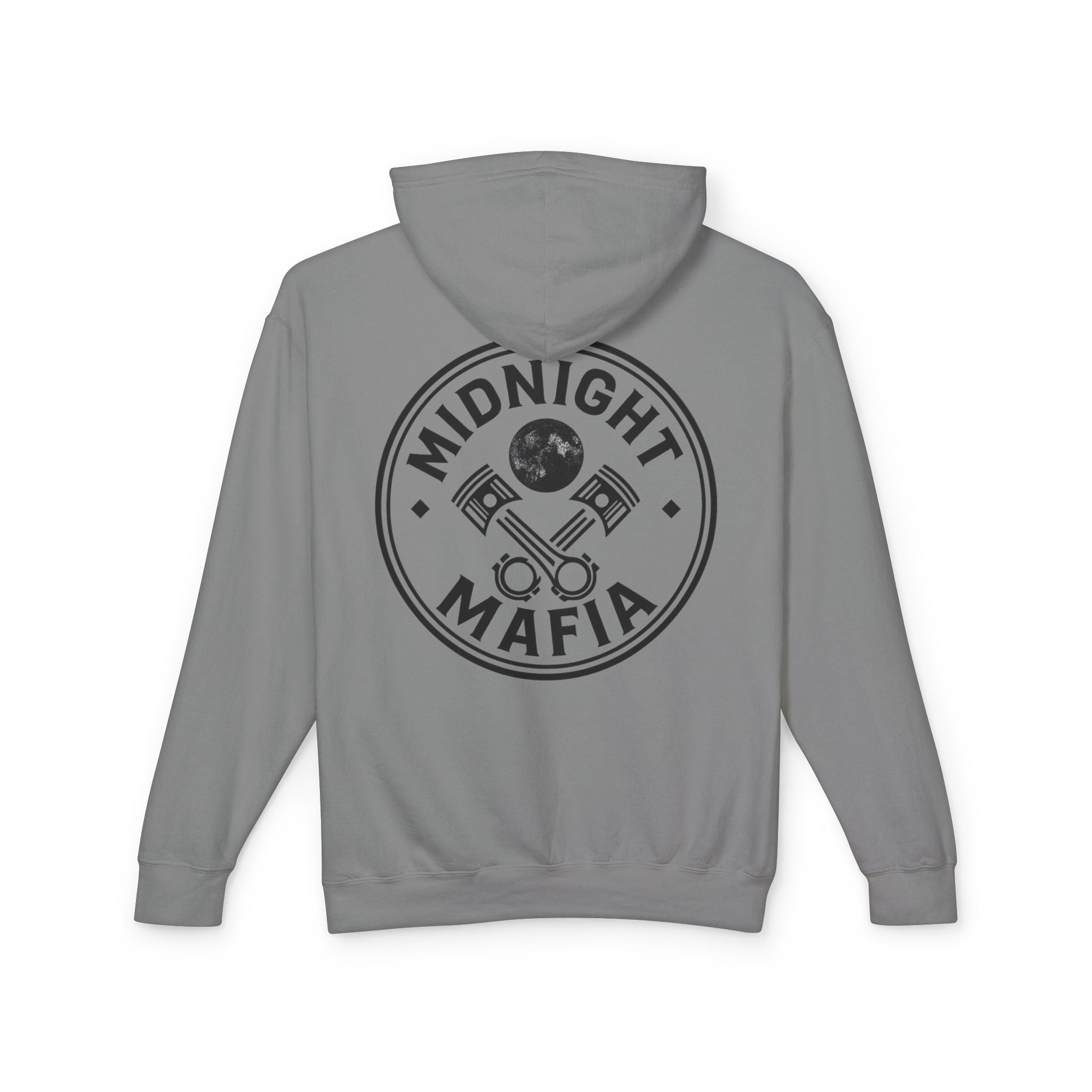 Midnight Mafia Hoodie — Vintage Piston Logo Lightweight Hooded Sweatshirt
