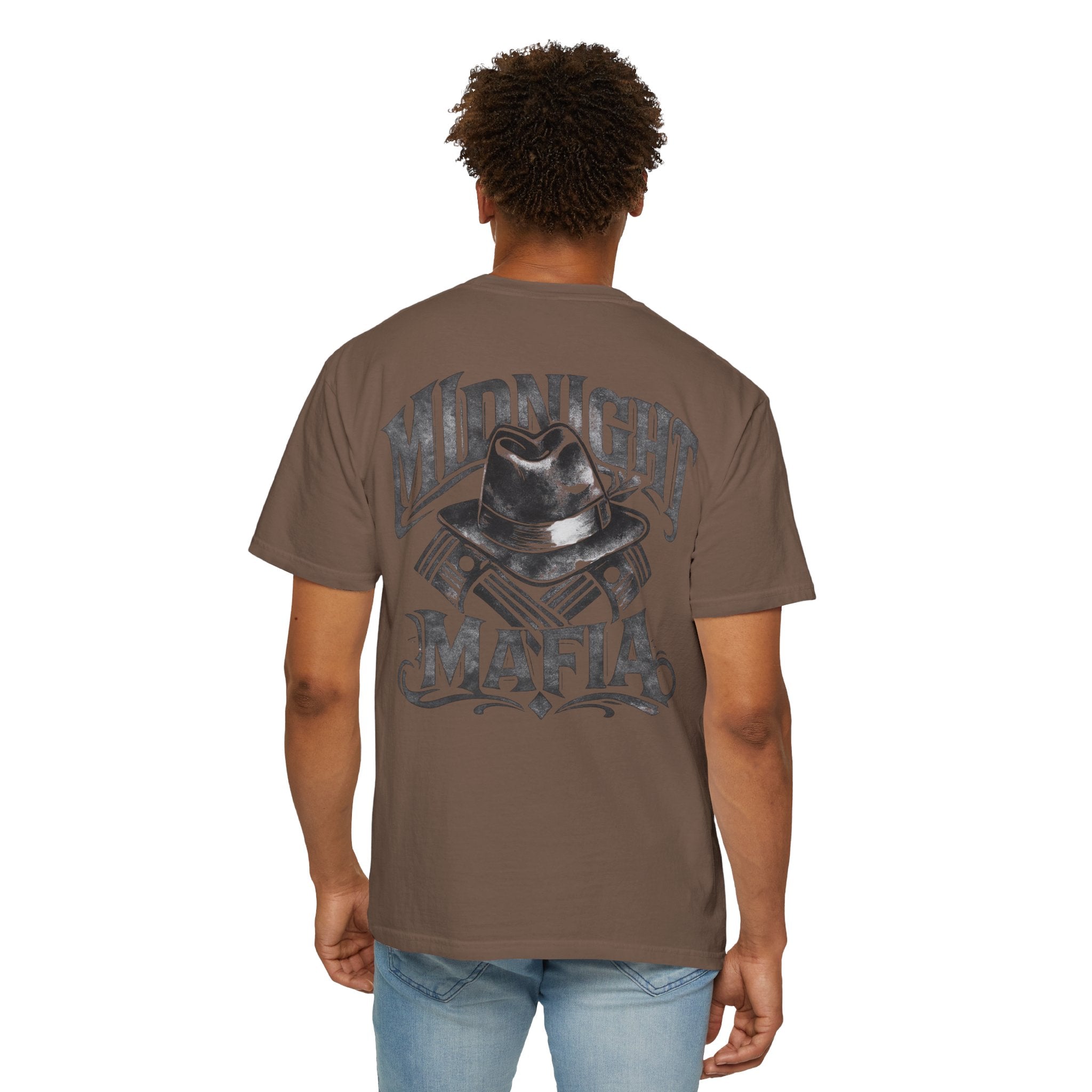 Midnight Mafia Graphic T-Shirt — Vintage Hat & Pistons Design