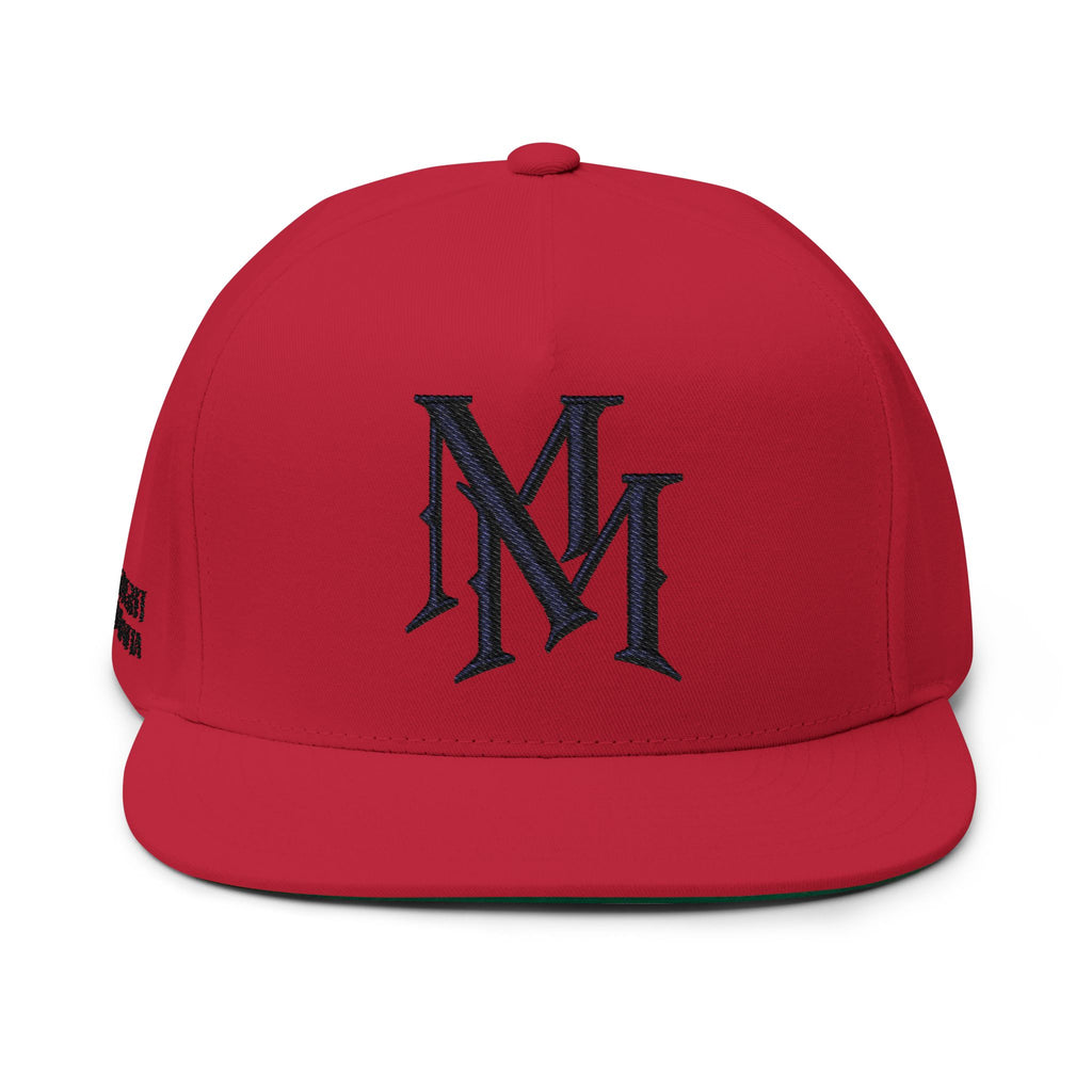 Stylish Flat Bill Cap with Embroidered "MM"Design - Midnight Mafia