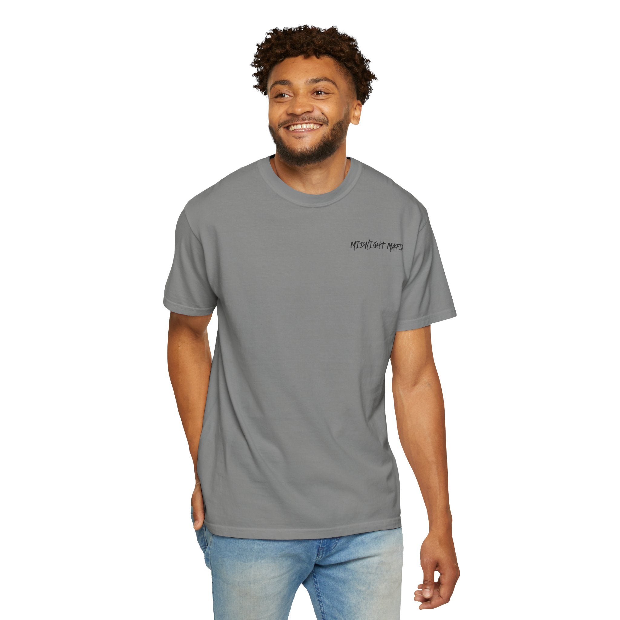 Midnight Mafia Graphic T-Shirt — Vintage Hat & Pistons Design