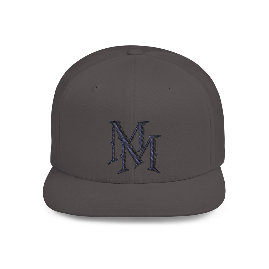 Flat Bill Snapback Hat - Monogram 'MM' Embroidered Streetwear Cap