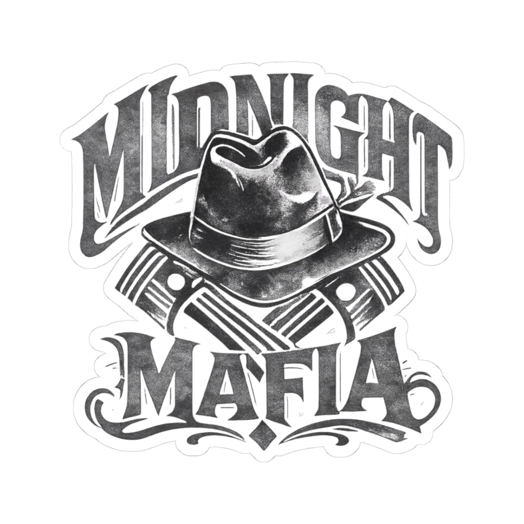 Midnight Mafia Kiss-Cut Sticker — Vintage Mafia Hat Graphic