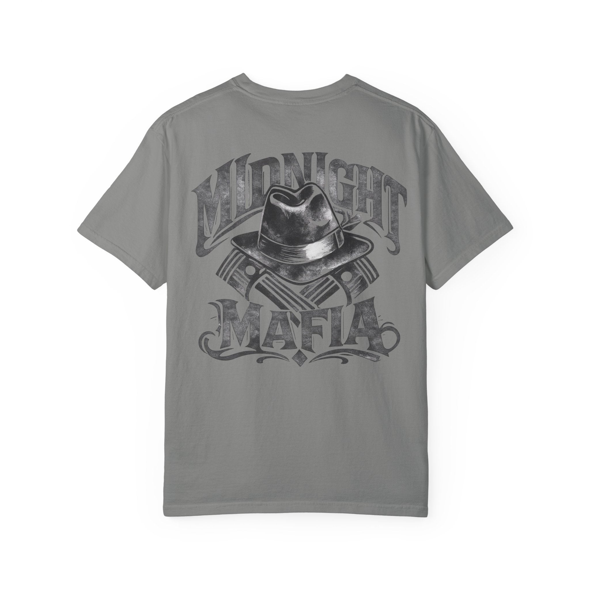 Midnight Mafia Graphic T-Shirt — Vintage Hat & Pistons Design