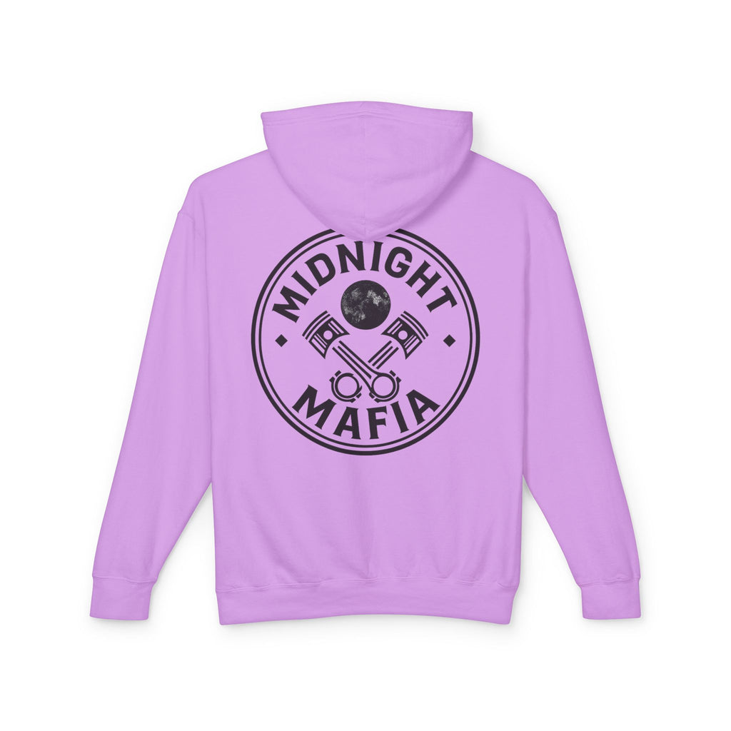Midnight Mafia Hoodie — Vintage Piston Logo Lightweight Hooded Sweatshirt