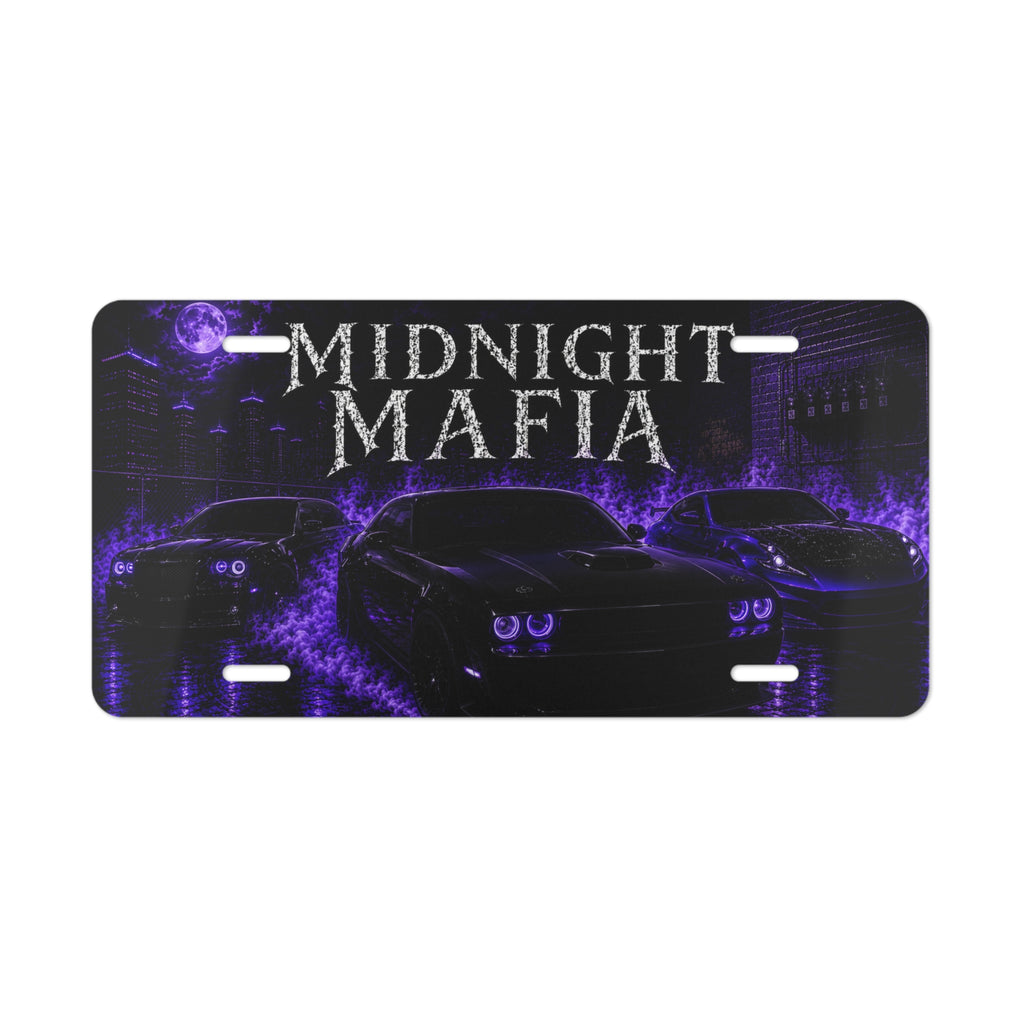Midnight Mafia License Plate - Purple Neon Car Vanity Plate