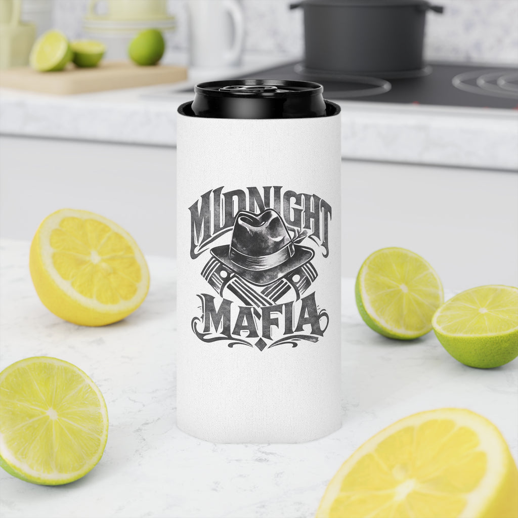 Midnight Mafia Can Cooler - Vintage Mafia Hat Logo Beer Koozie