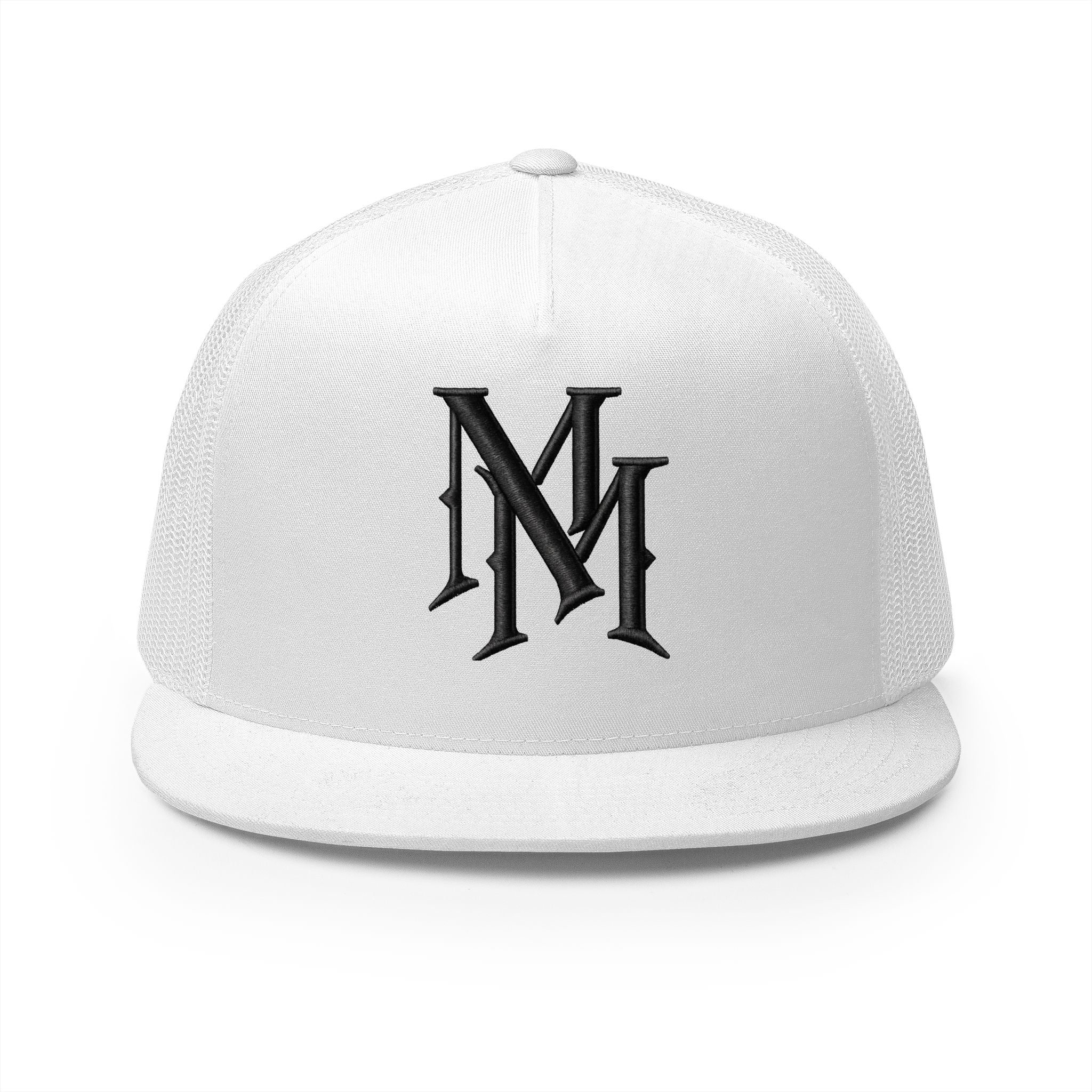Monogram 'MM' Embroidered Trucker Cap — Classic Vintage Logo Snapback