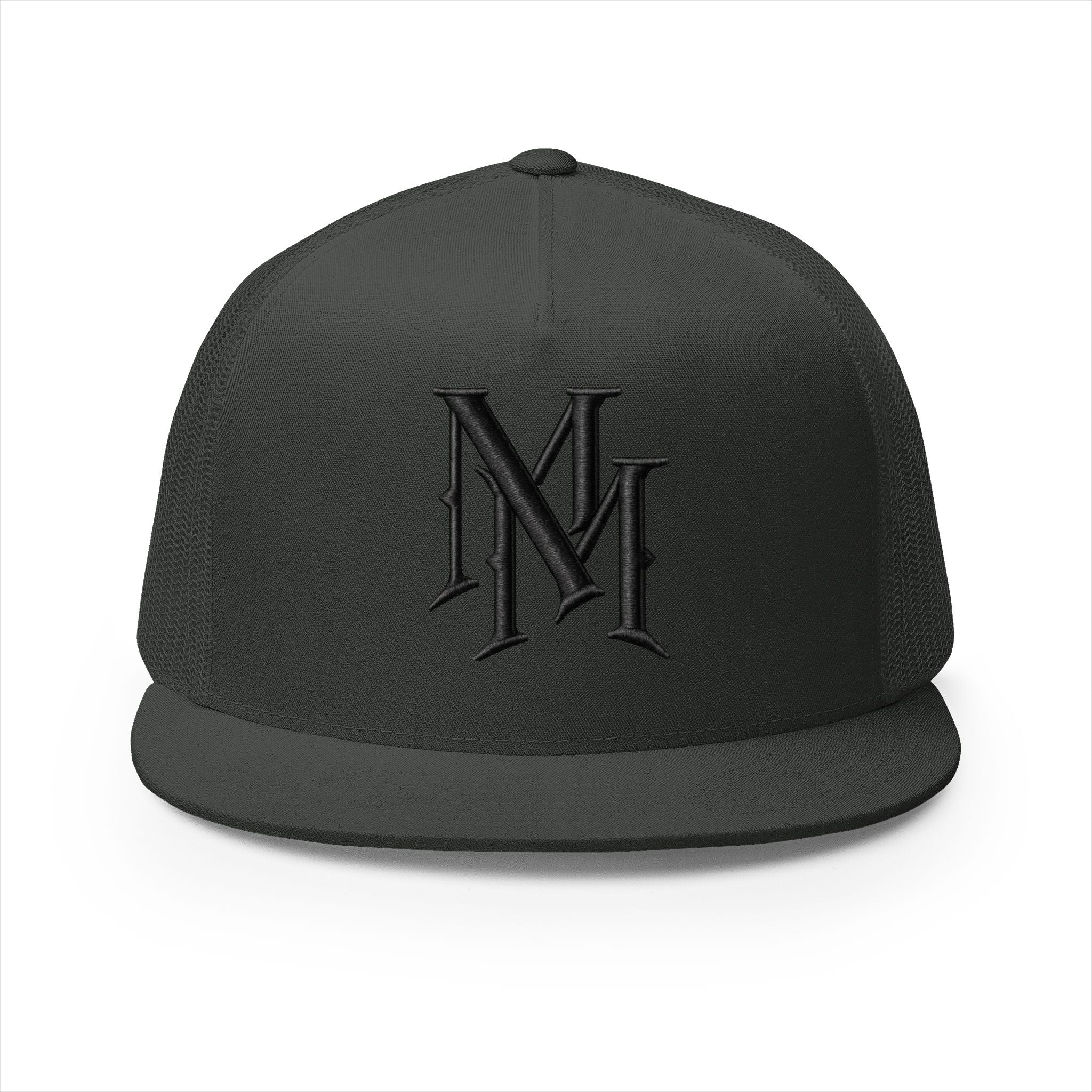 Monogram 'MM' Embroidered Trucker Cap — Classic Vintage Logo Snapback