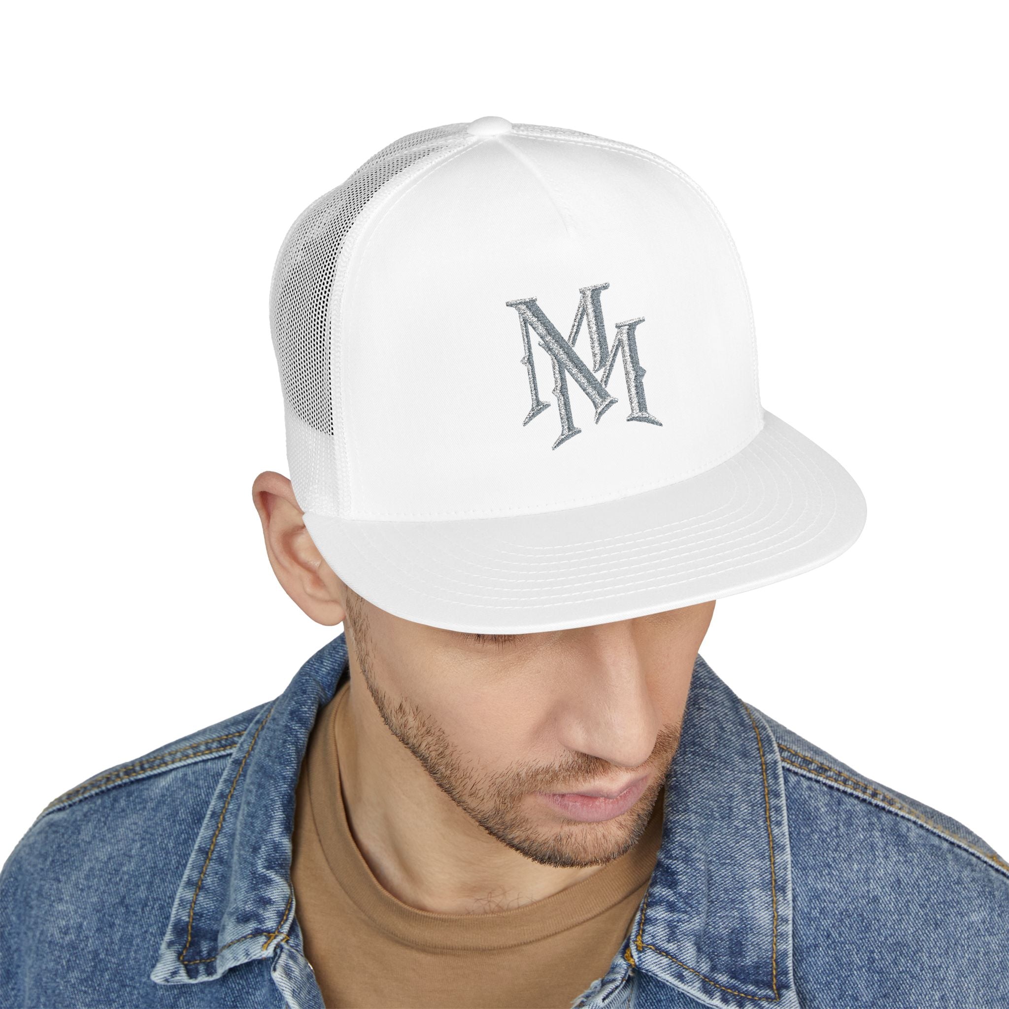 Embroidered "MM" Monogram Trucker Cap