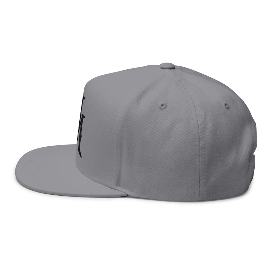Stylish Flat Bill Cap with Embroidered "MM"Design - Midnight Mafia