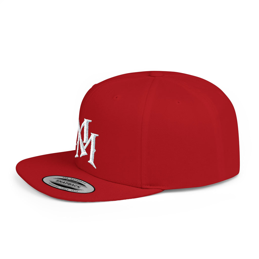 Flat Bill Snapback Hat — Embroidered "MM" Monogram Streetwear Cap