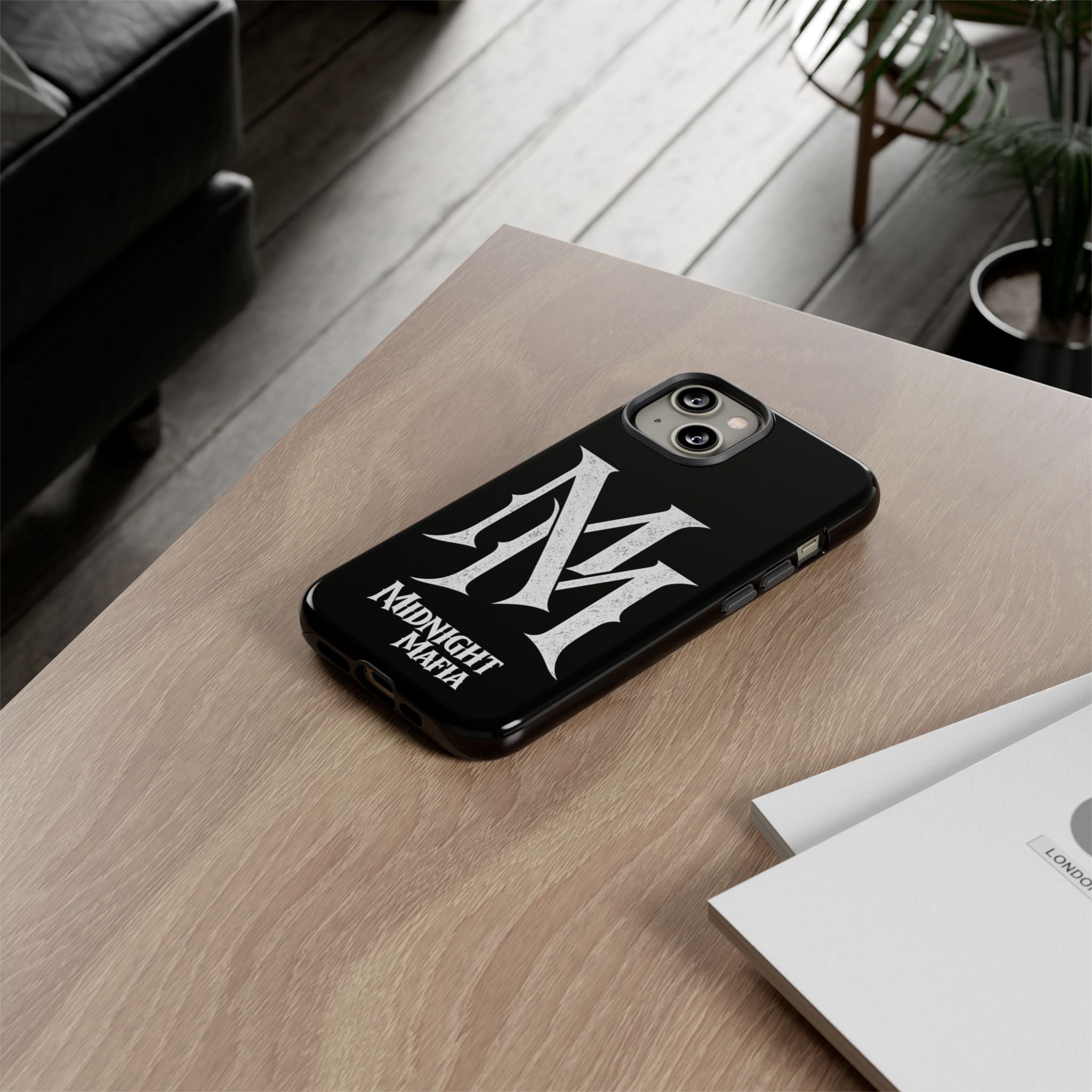 Midnight Mafia Phone Case - Black Protective iPhone Cover with MM Logo