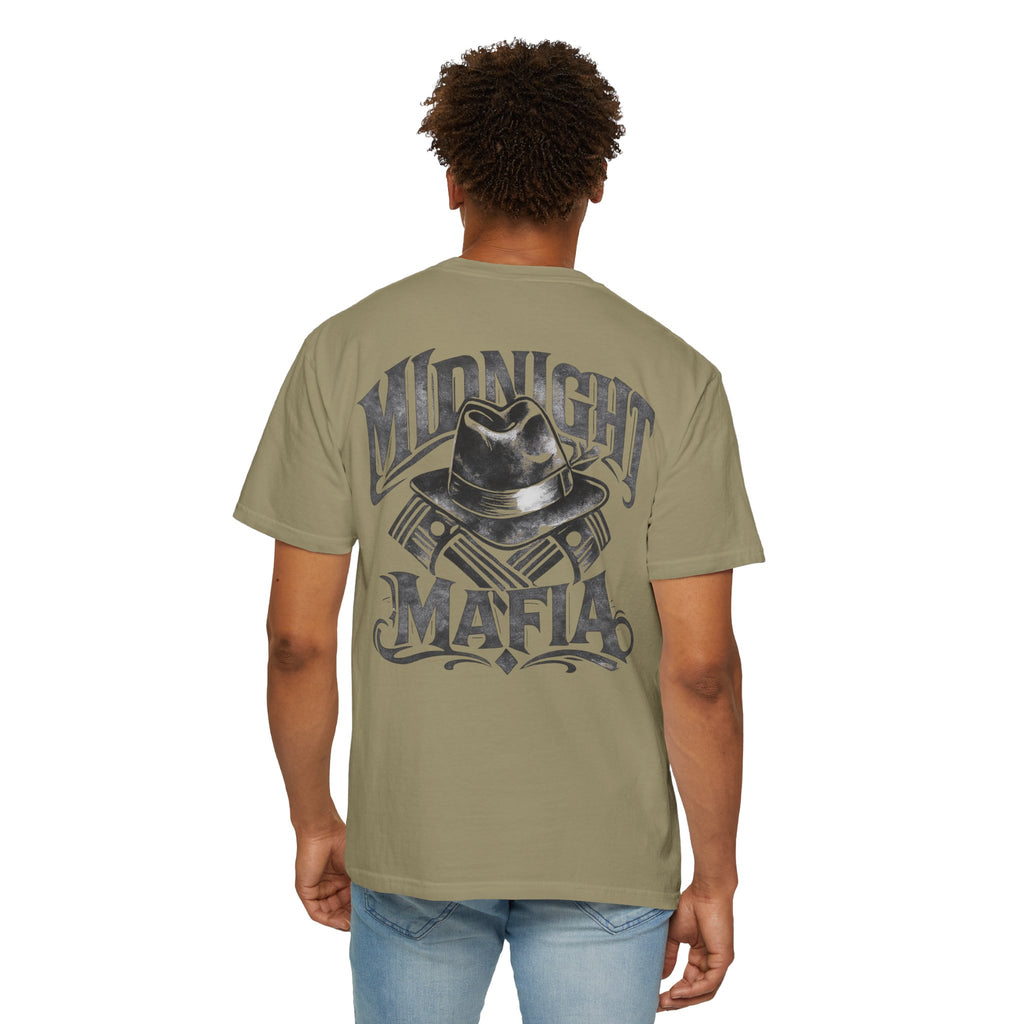Midnight Mafia Graphic T-Shirt — Vintage Hat & Pistons Design