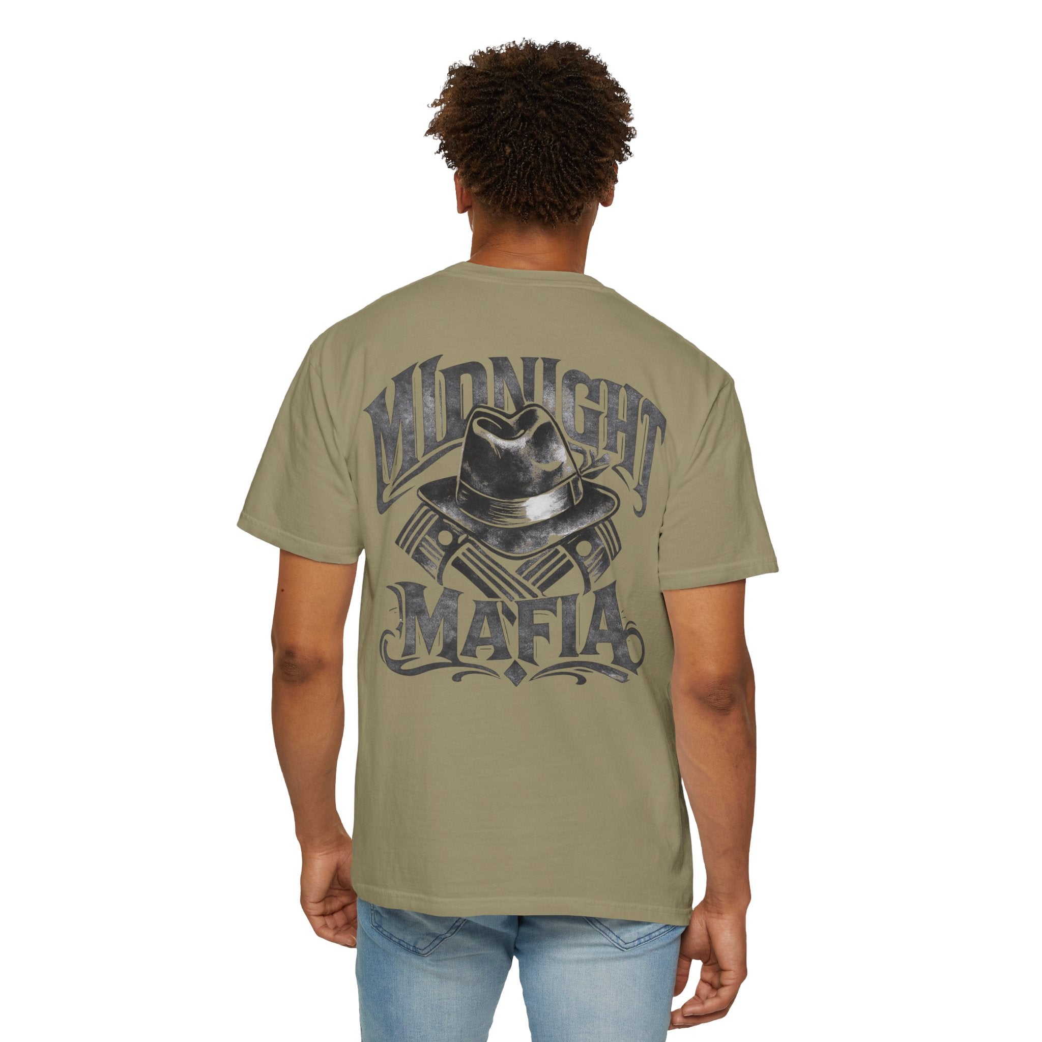 Midnight Mafia Graphic T-Shirt — Vintage Hat & Pistons Design