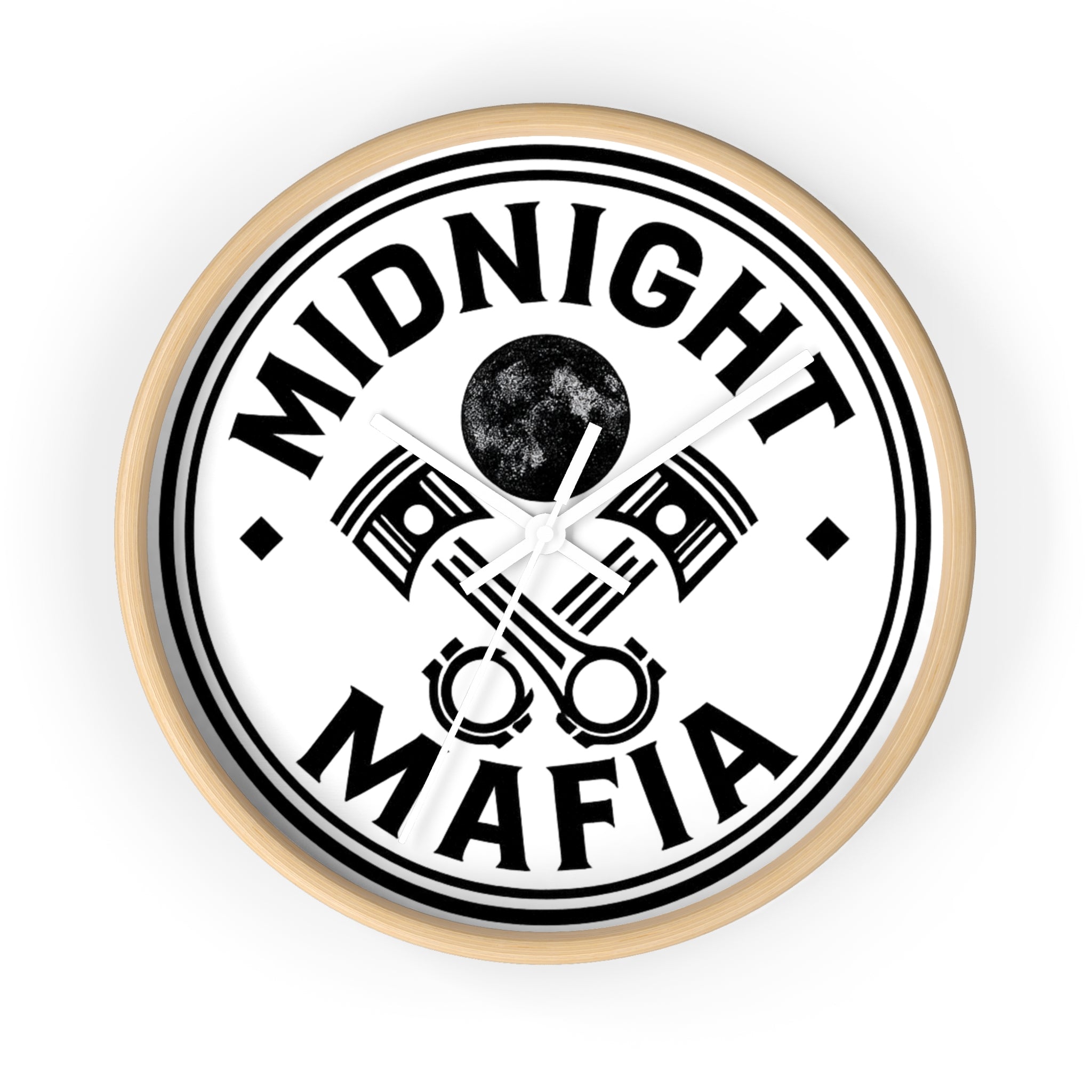 Midnight Mafia Wall Clock — Vintage Piston Auto Mechanics Decor