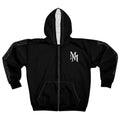Midnight Mafia Zip Hoodie — Black Graphic Zip-Up Hoodie with Mafia Hat & Pistons Design
