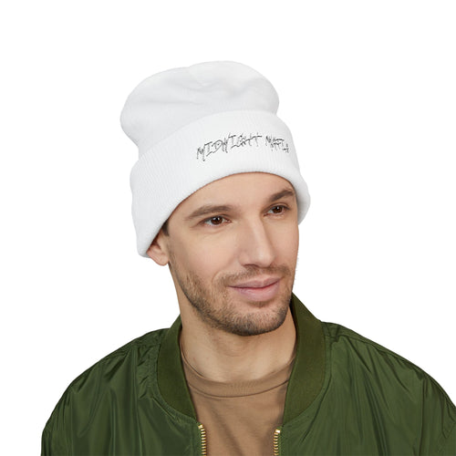 Embroidered Classic Cuffed Beanie — Midnight Mafia Block Logo Winter Hat
