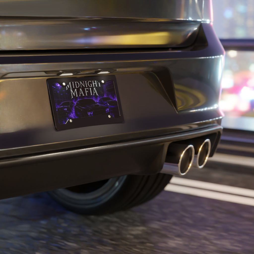 Midnight Mafia License Plate - Purple Neon Car Vanity Plate