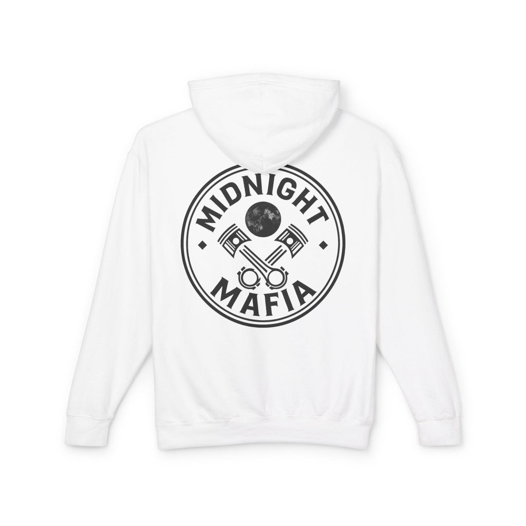 Midnight Mafia Hoodie — Vintage Piston Logo Lightweight Hooded Sweatshirt