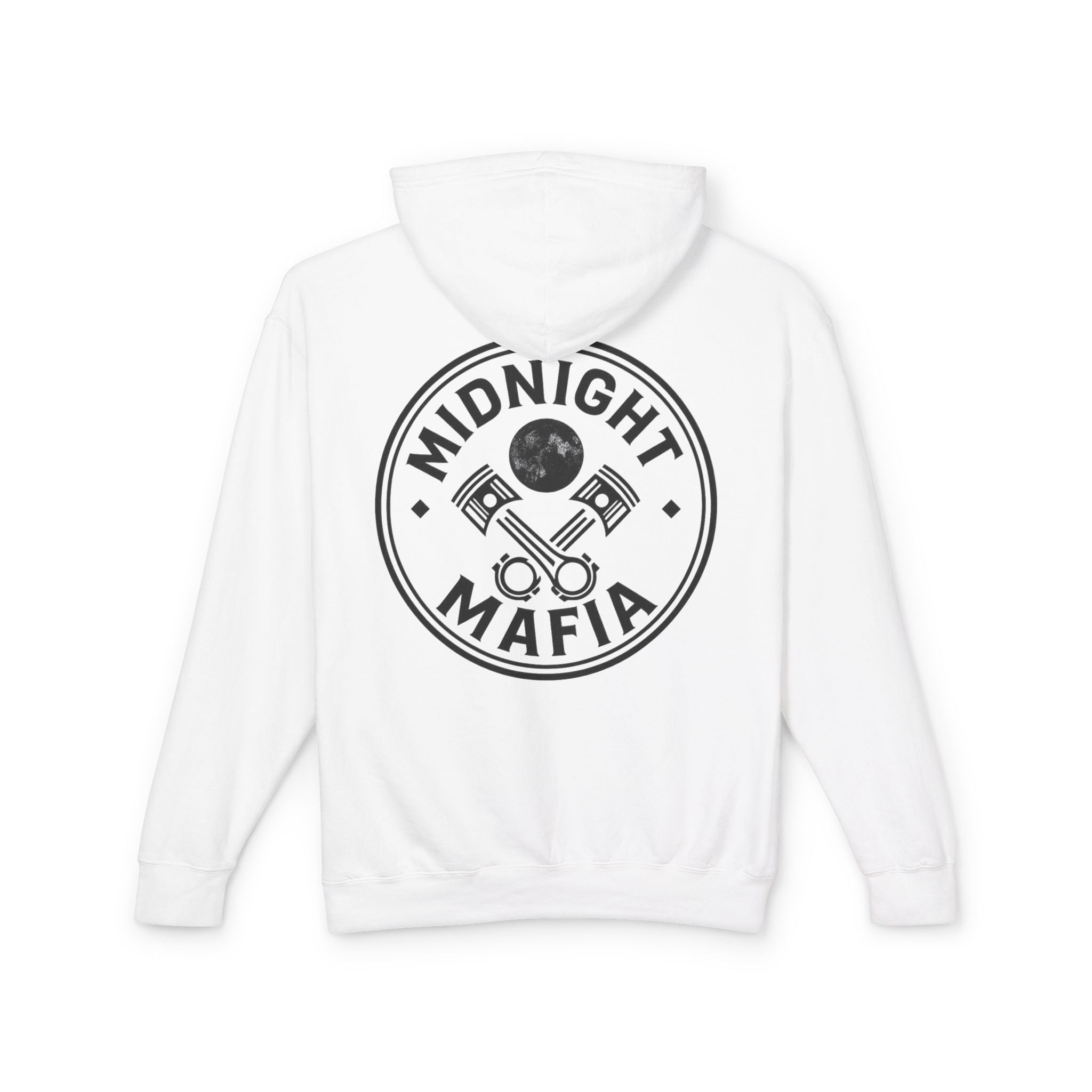 Midnight Mafia Hoodie — Vintage Piston Logo Lightweight Hooded Sweatshirt