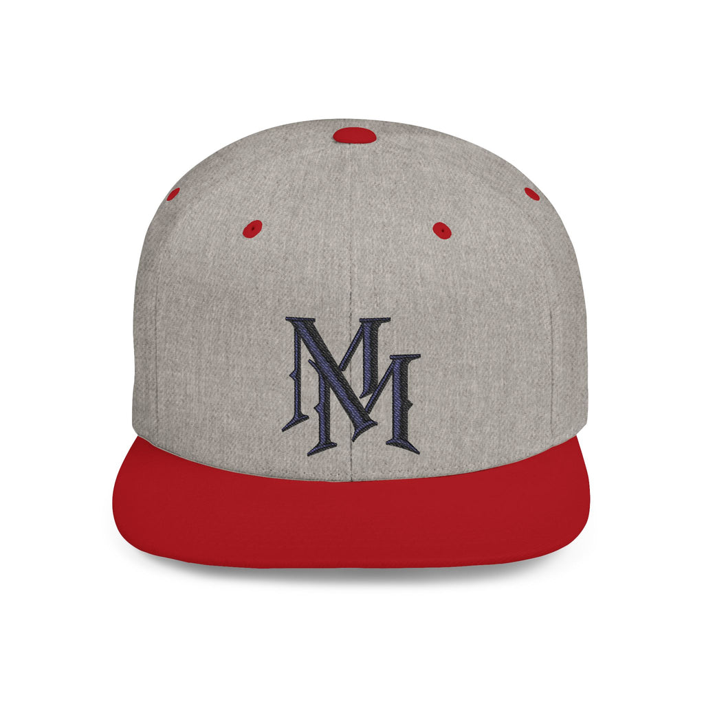 Flat Bill Snapback Hat - Monogram 'MM' Embroidered Streetwear Cap