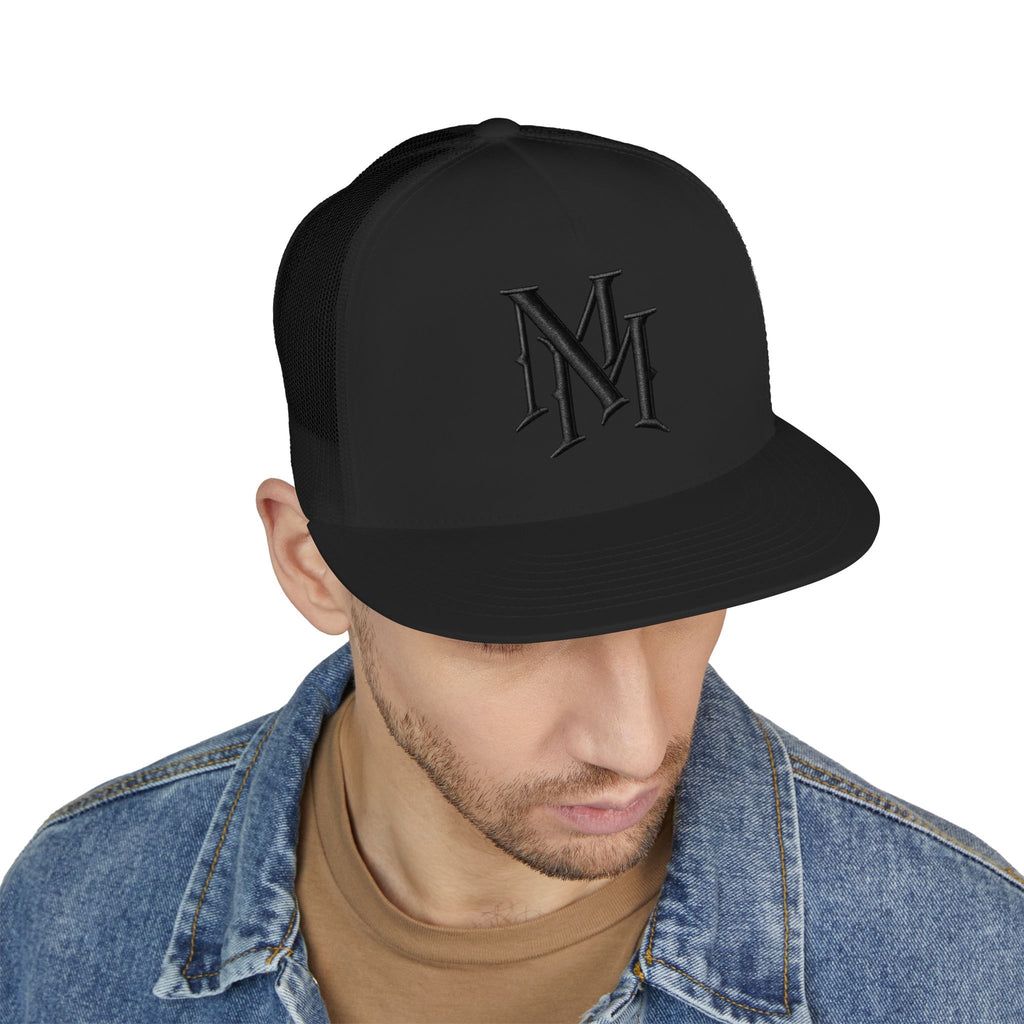 Monogram 'MM' Embroidered Trucker Cap — Classic Vintage Logo Snapback