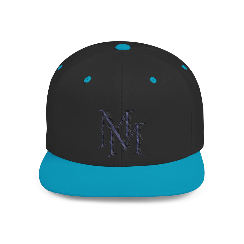 Flat Bill Snapback Hat - Monogram 'MM' Embroidered Streetwear Cap