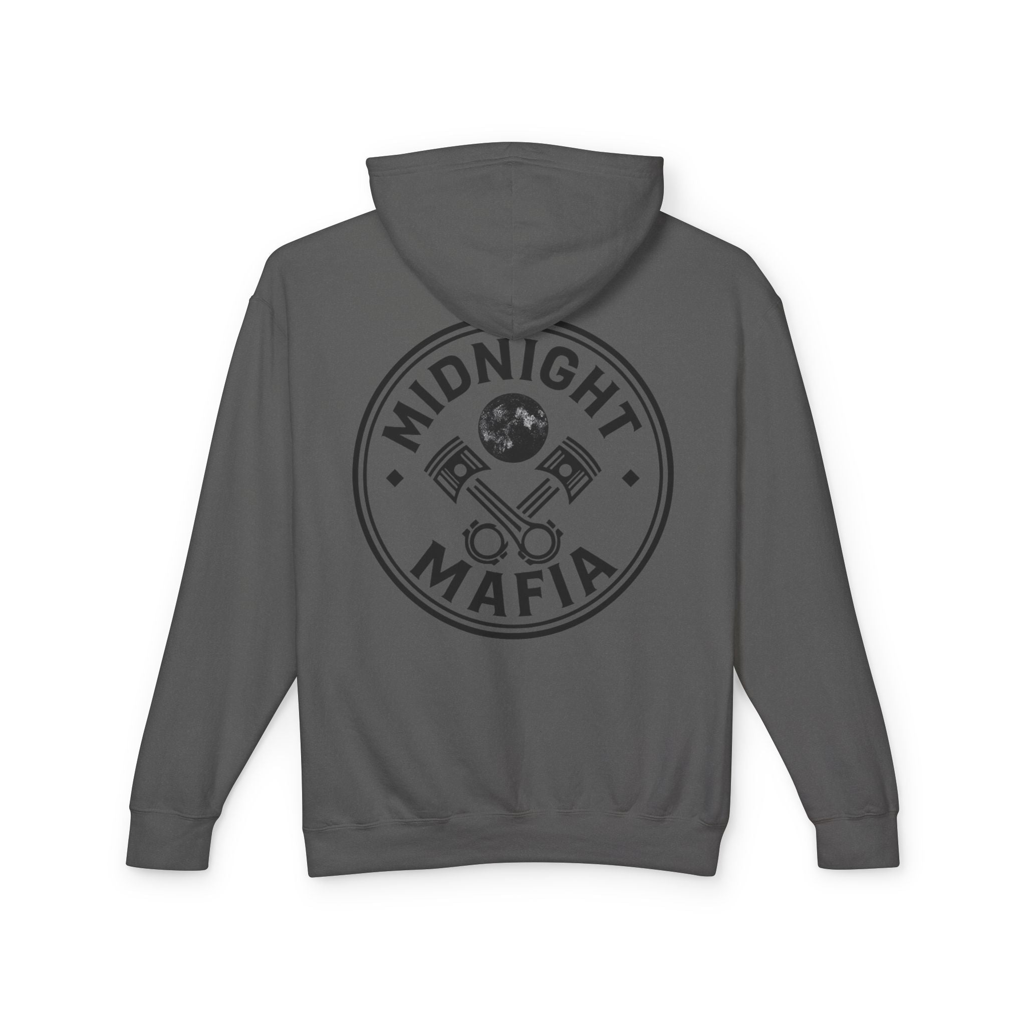 Midnight Mafia Hoodie — Vintage Piston Logo Lightweight Hooded Sweatshirt