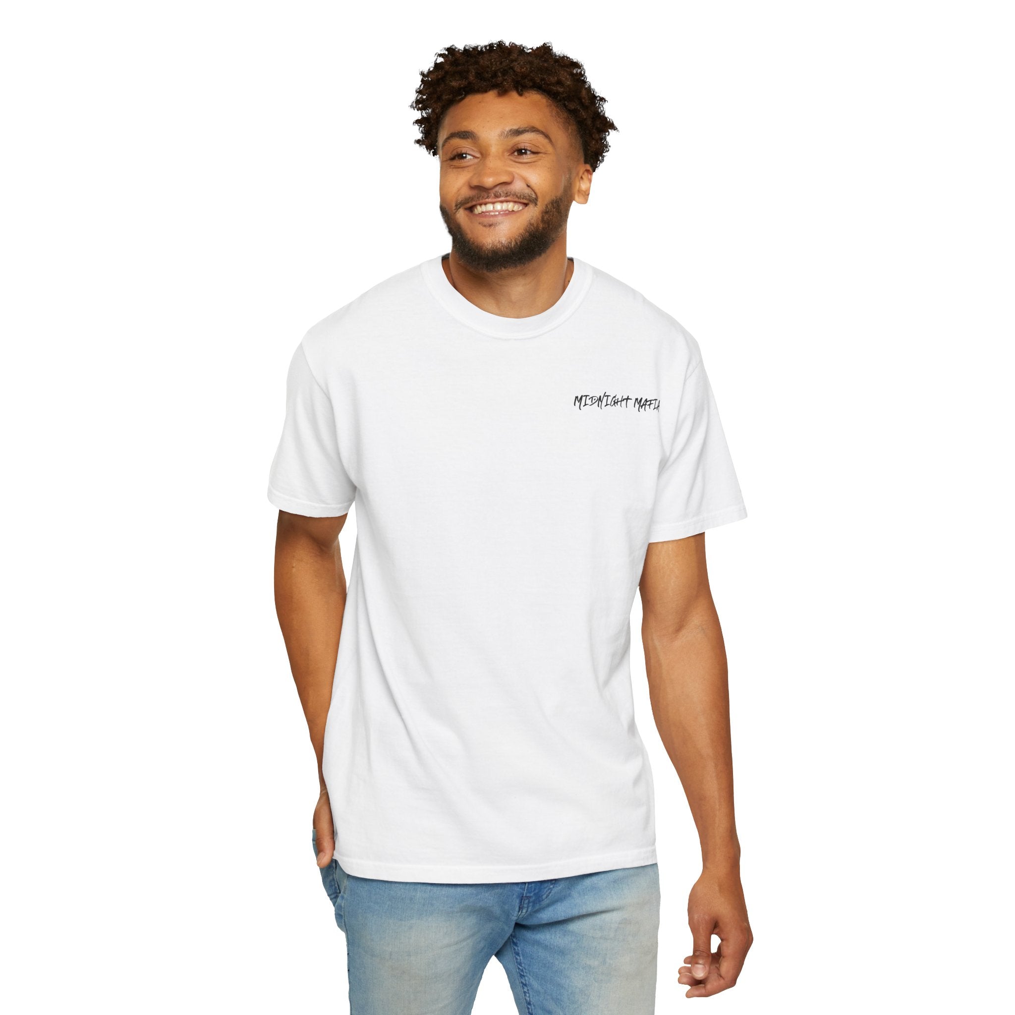 Midnight Mafia Graphic T-Shirt — Vintage Hat & Pistons Design