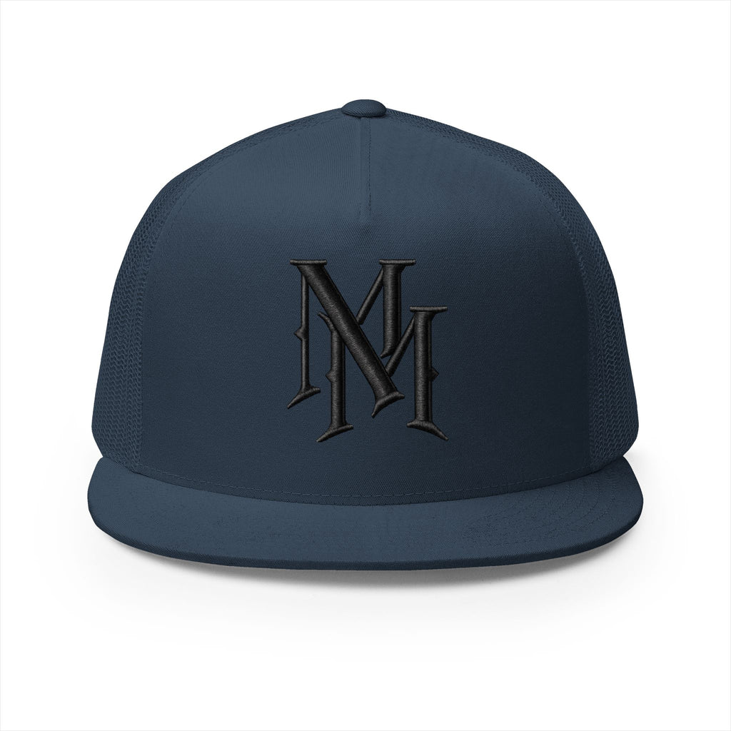 Monogram 'MM' Embroidered Trucker Cap — Classic Vintage Logo Snapback