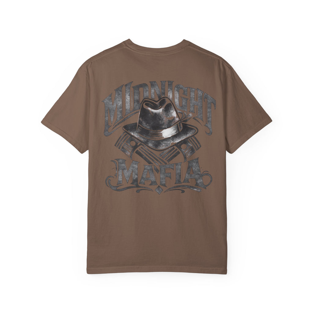 Midnight Mafia Graphic T-Shirt — Vintage Hat & Pistons Design