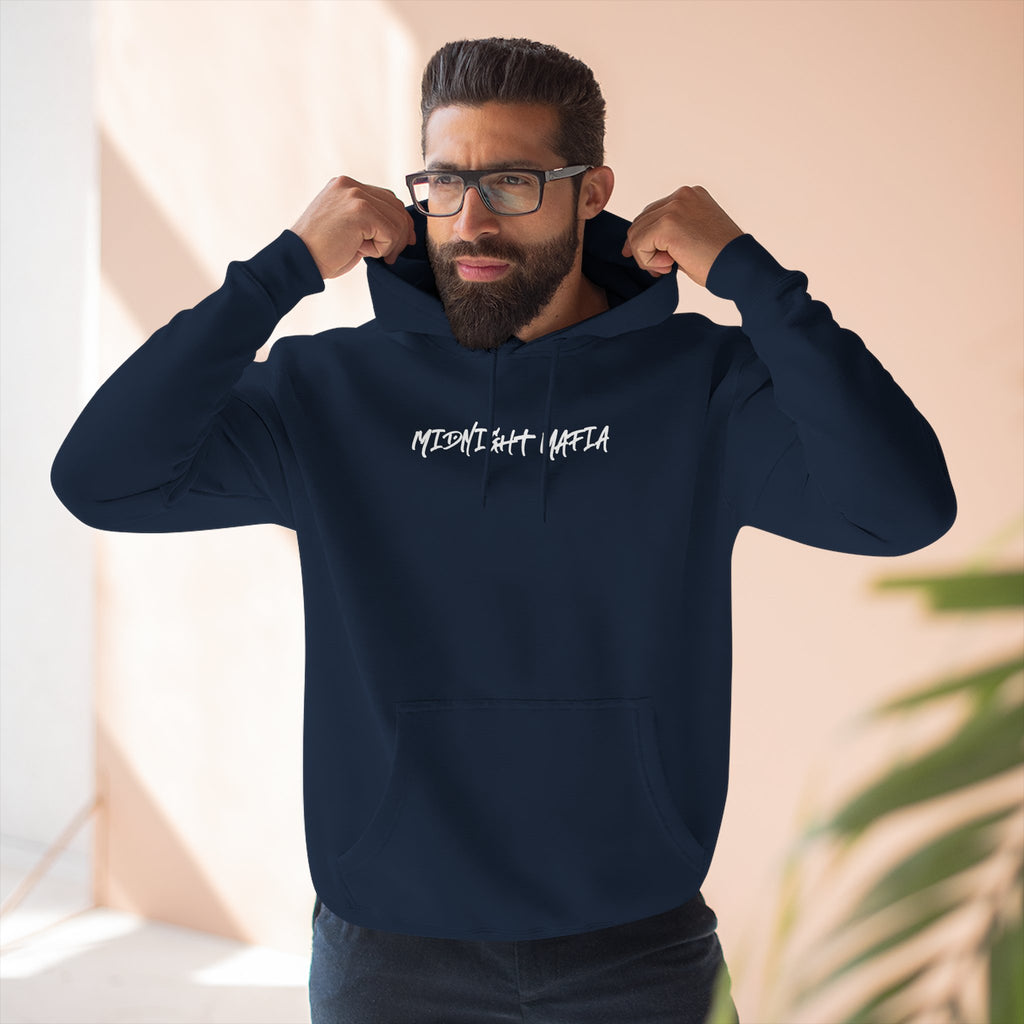 Midnight Mafia Hoodie — Vintage Piston & Fedora Streetwear Pullover
