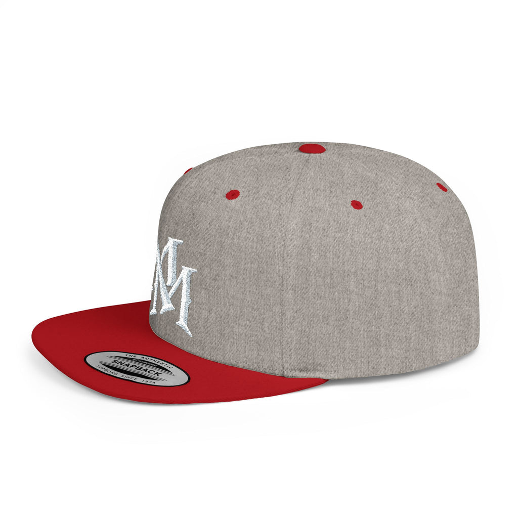 Flat Bill Snapback Hat — Embroidered "MM" Monogram Streetwear Cap