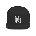 Flat Bill Snapback Hat — Embroidered "MM" Monogram Streetwear Cap