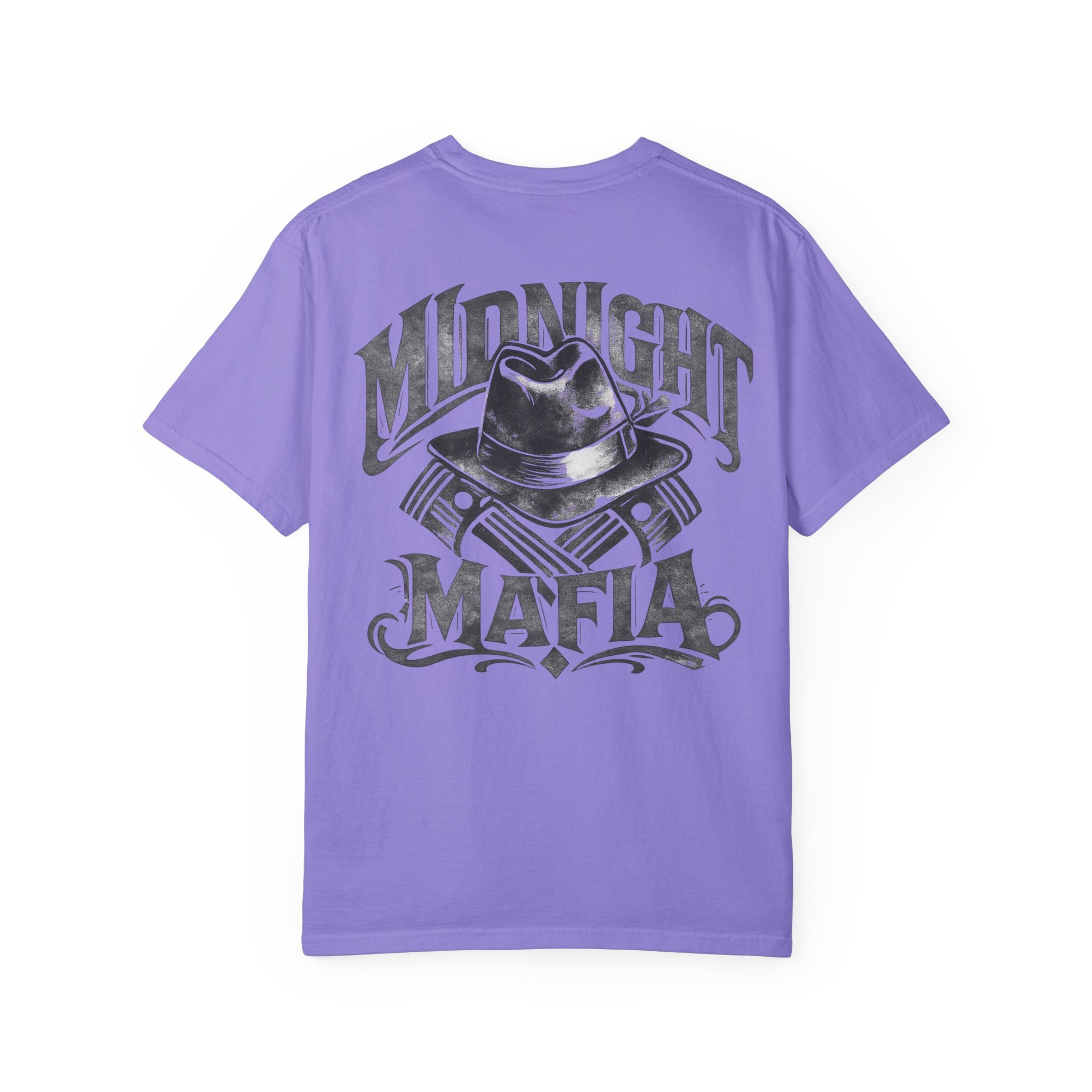 Midnight Mafia Graphic T-Shirt — Vintage Hat & Pistons Design